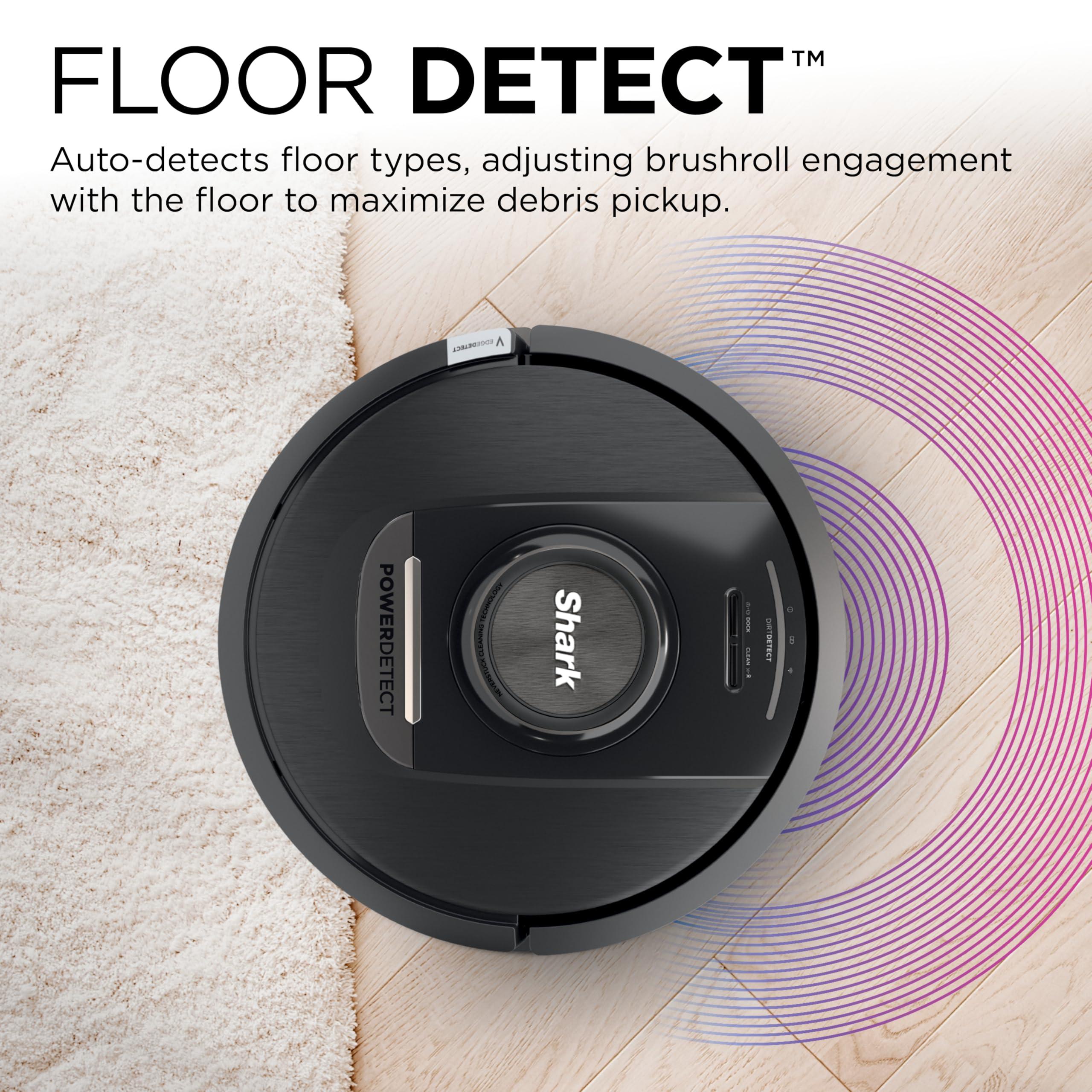 Shark PowerDetect Self-Empty Robot Vacuum with NeverStuck Technology, Auto Deep-Clean Carpets & Hardfloors, 30 Day Capacity HEPA Bagless Base, for Pet Hair, WiFi Black, AV2820S - Image 4