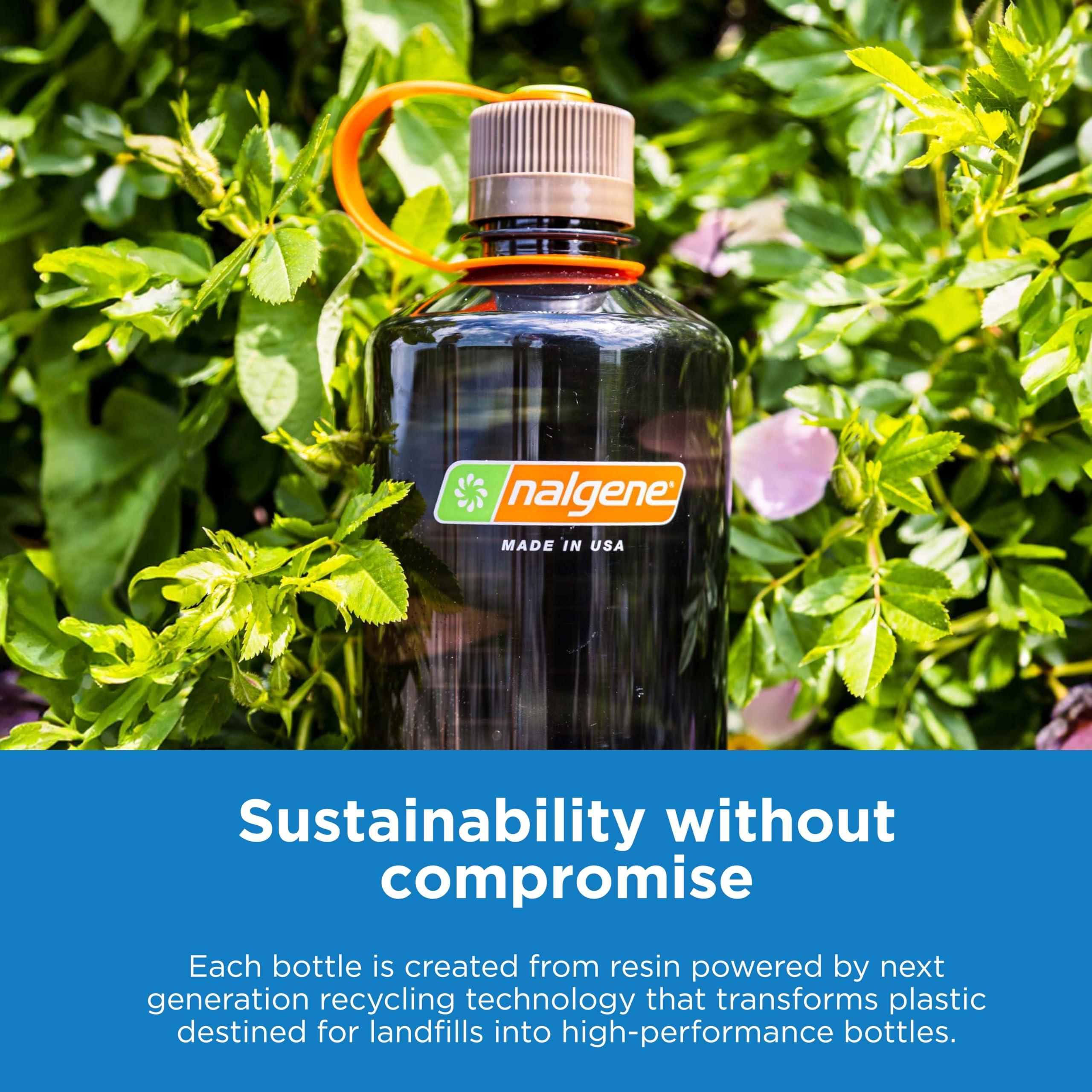 Nalgene Sustain Tritan BPA-Free Water Bottle Made with Material Derived From 50% Plastic Waste (using ISCC certified mass balance), 32 OZ, Wide Mouth, Gray w/ Black Lid - Image 6