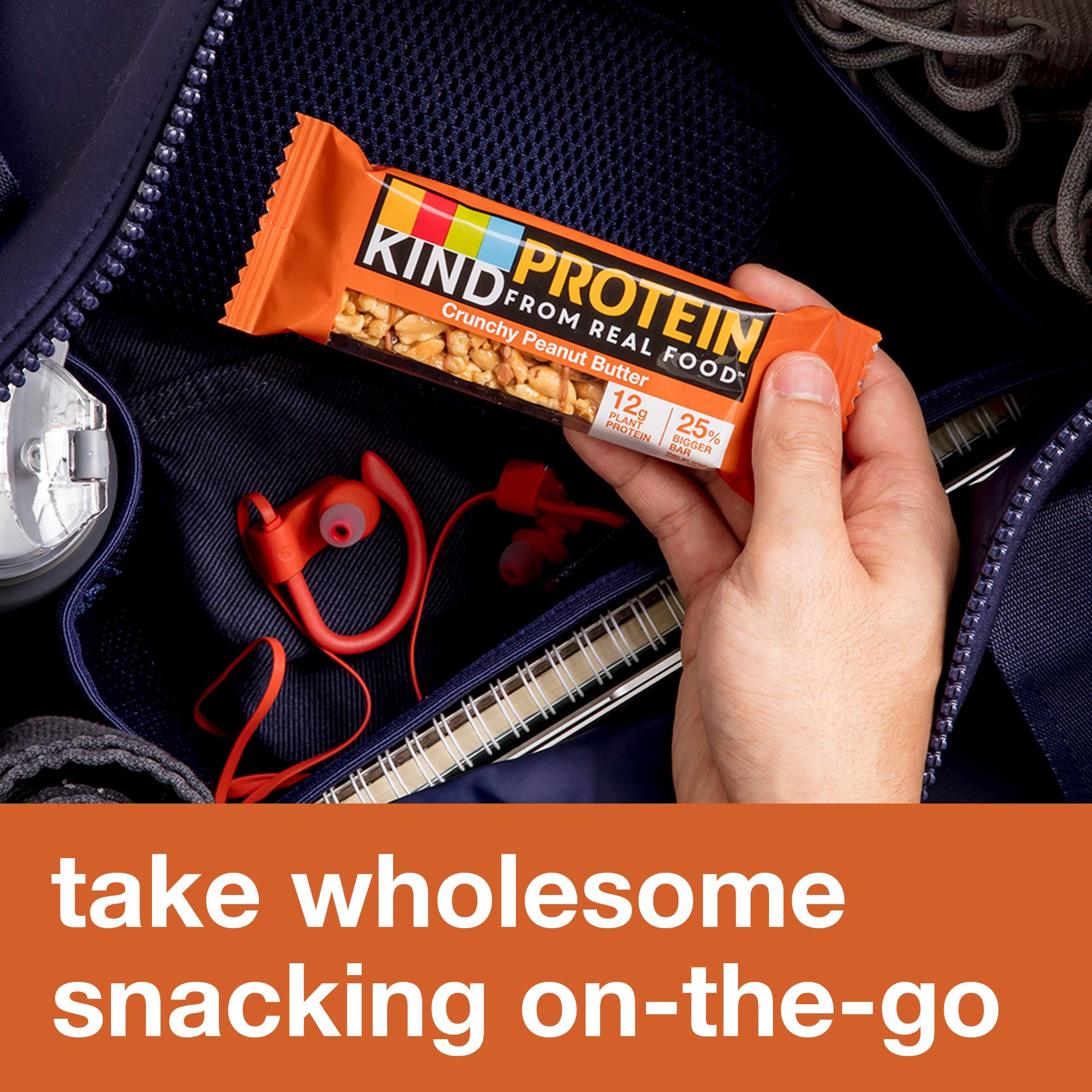 KIND Protein Snack Bar, Crunchy Peanut Butter, Healthy Snacks, Gluten Free, 12g Plant Protein, 12 Count - Image 7
