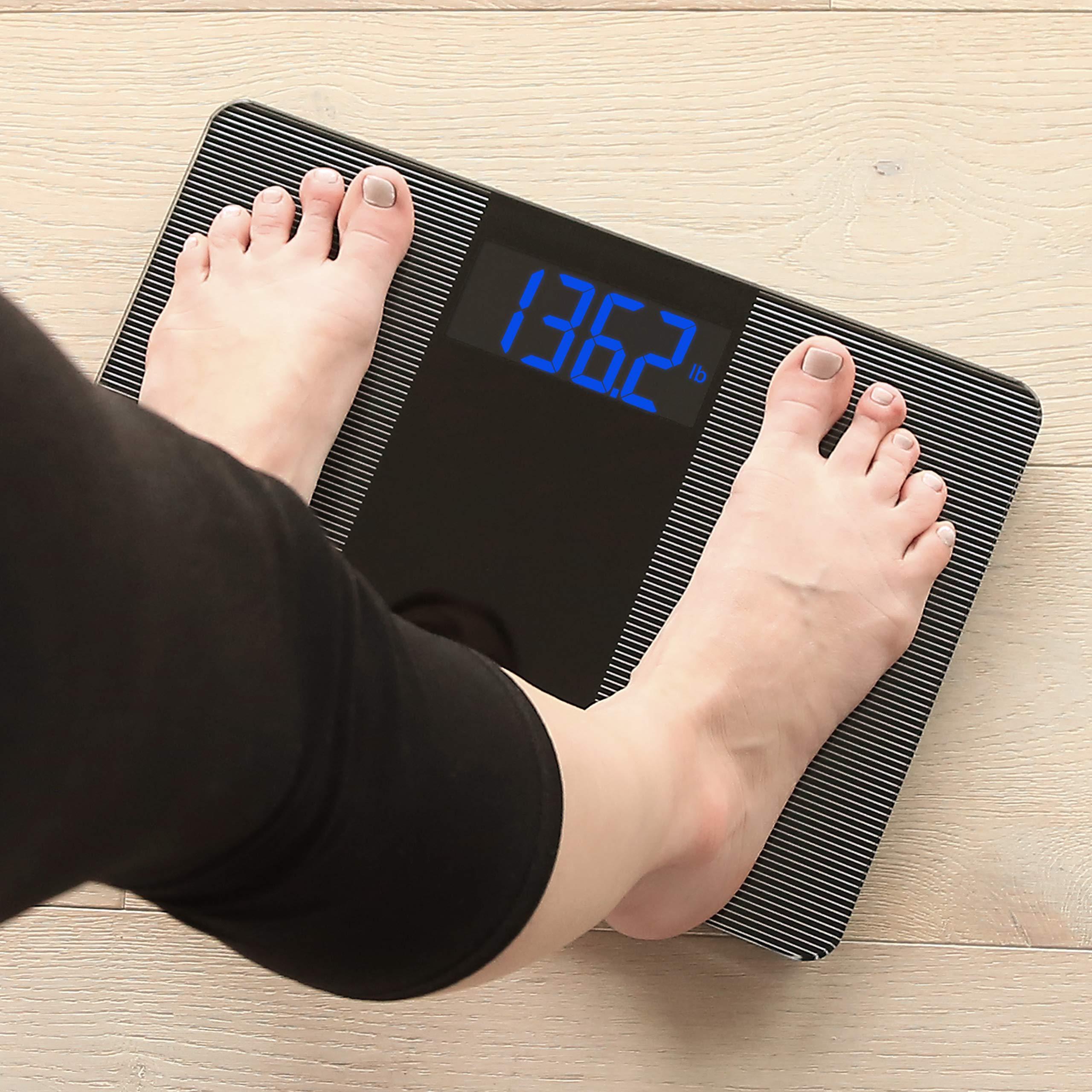 Escali Extra Wide Digital Bathroom Scale for Body Weight with Wide Platform for Natural Stance and Stability, High Capacity of 400 lb, Batteries Included - Image 7