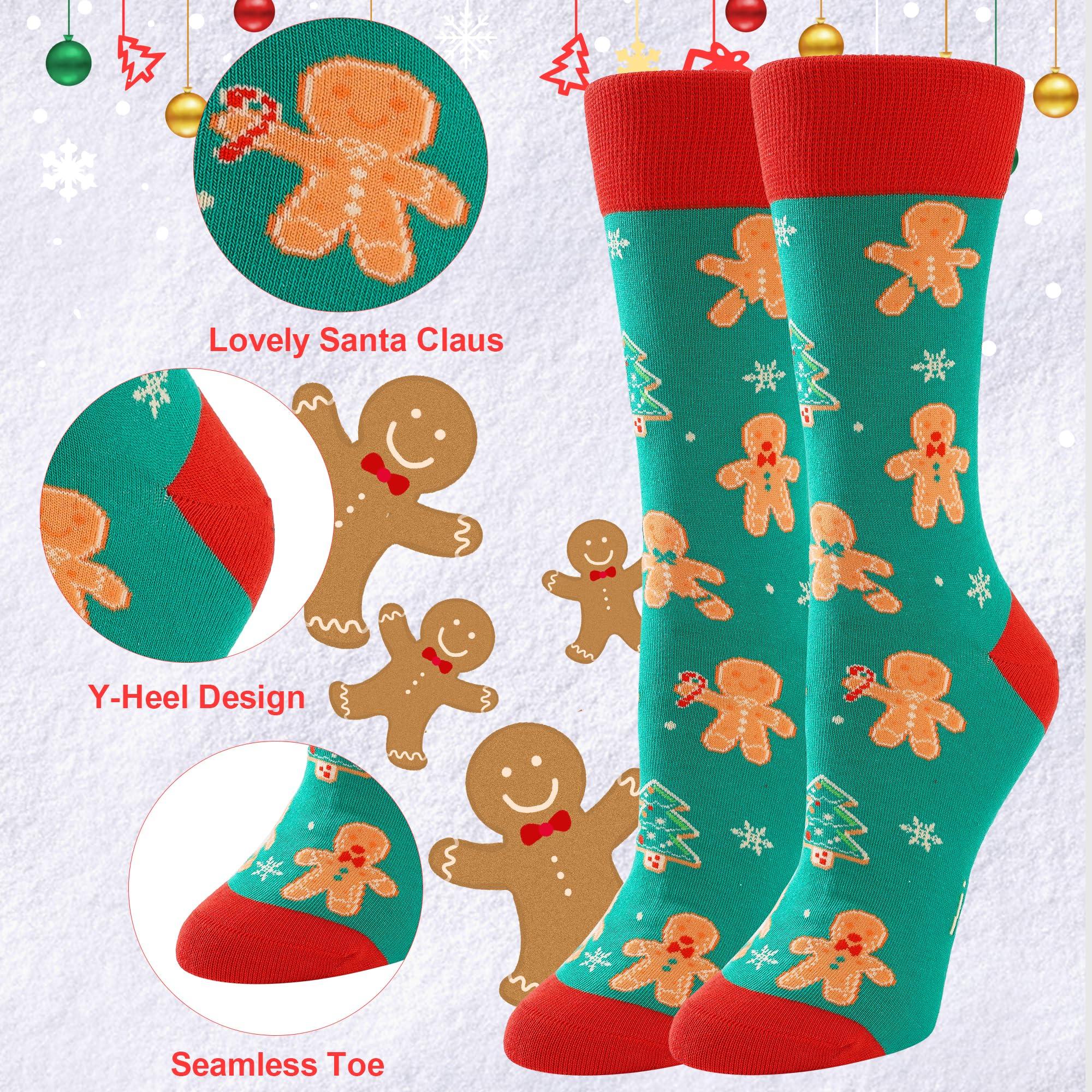 BISOUSOX Christmas Socks for Women Crazy Funny Dress Colorful Novelty Crew Cute Socks Christmas Gifts for Women Girls - Image 3