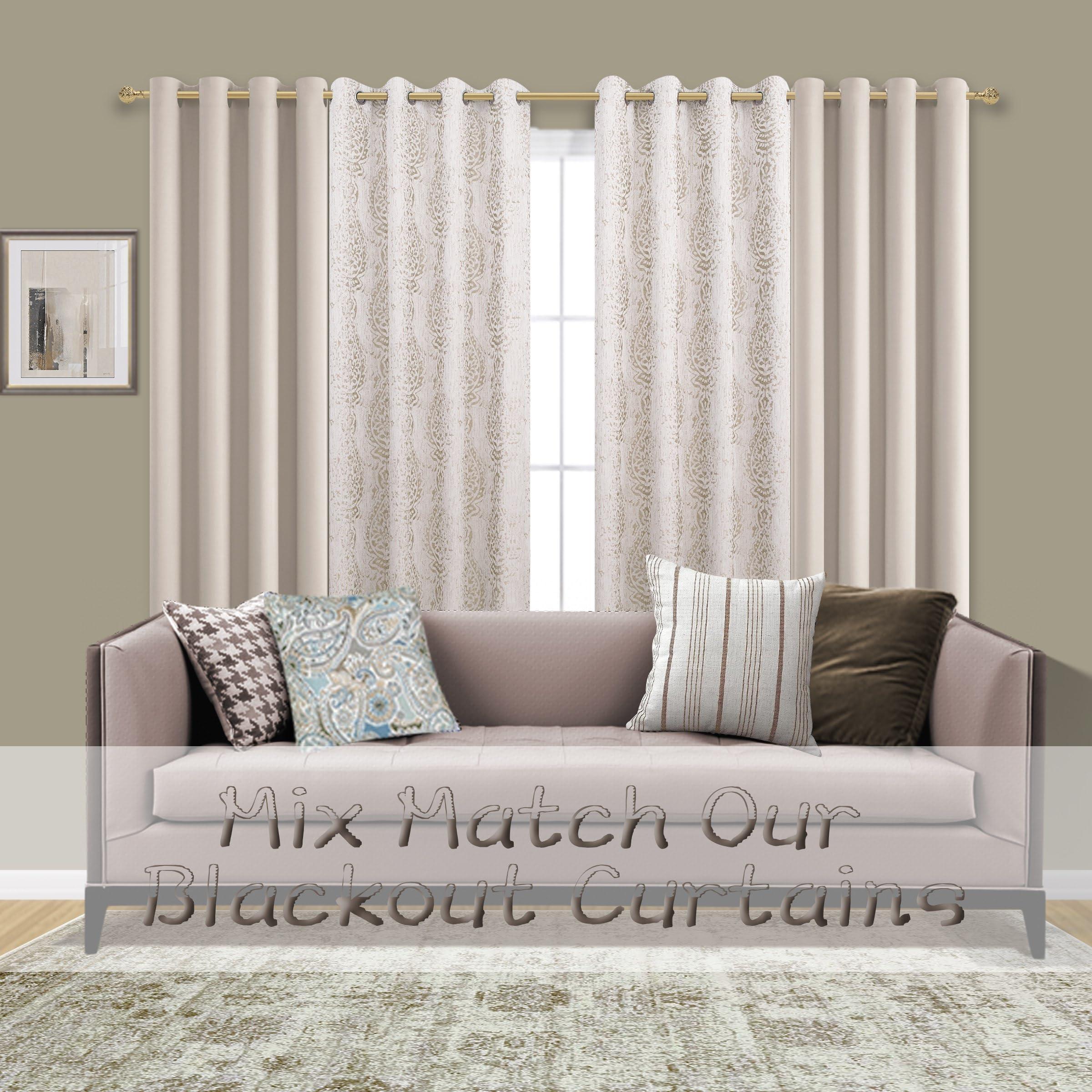 Taupe Geometric Curtains 84 Inches Long for Living Room 2 Panels 50% Blackout Window Design Moroccan Damask Patterned Neutral Contemporary Curtains for Dining Room Bedroom,Grey Tan Beige/Light Brown - Image 7
