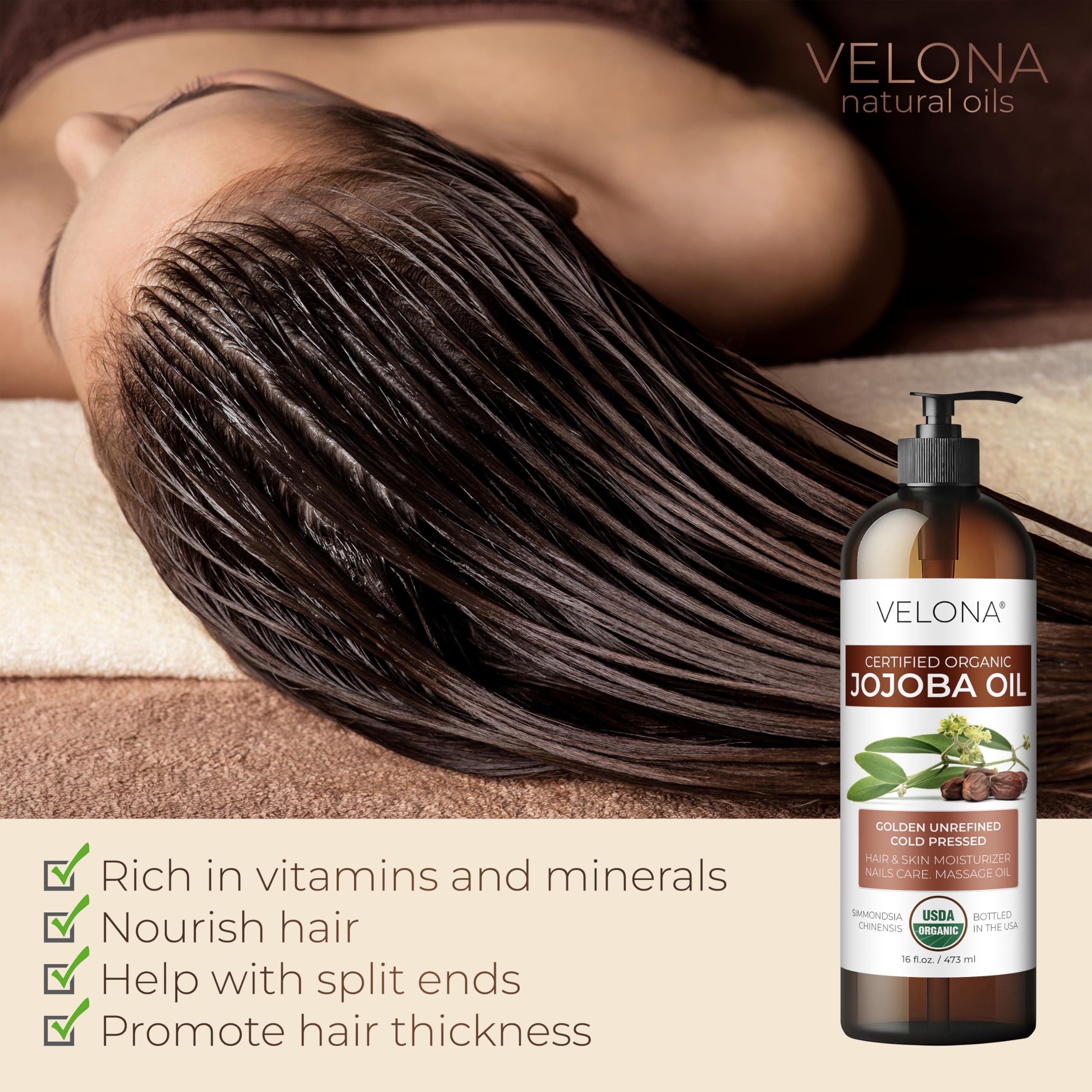 velona Jojoba Oil USDA Certified Organic - 32 Fl Oz (With Pump) | 100% Pure and Natural Carrier Oil| Golden, Unrefined, Cold Pressed, Hexane Free - Image 4