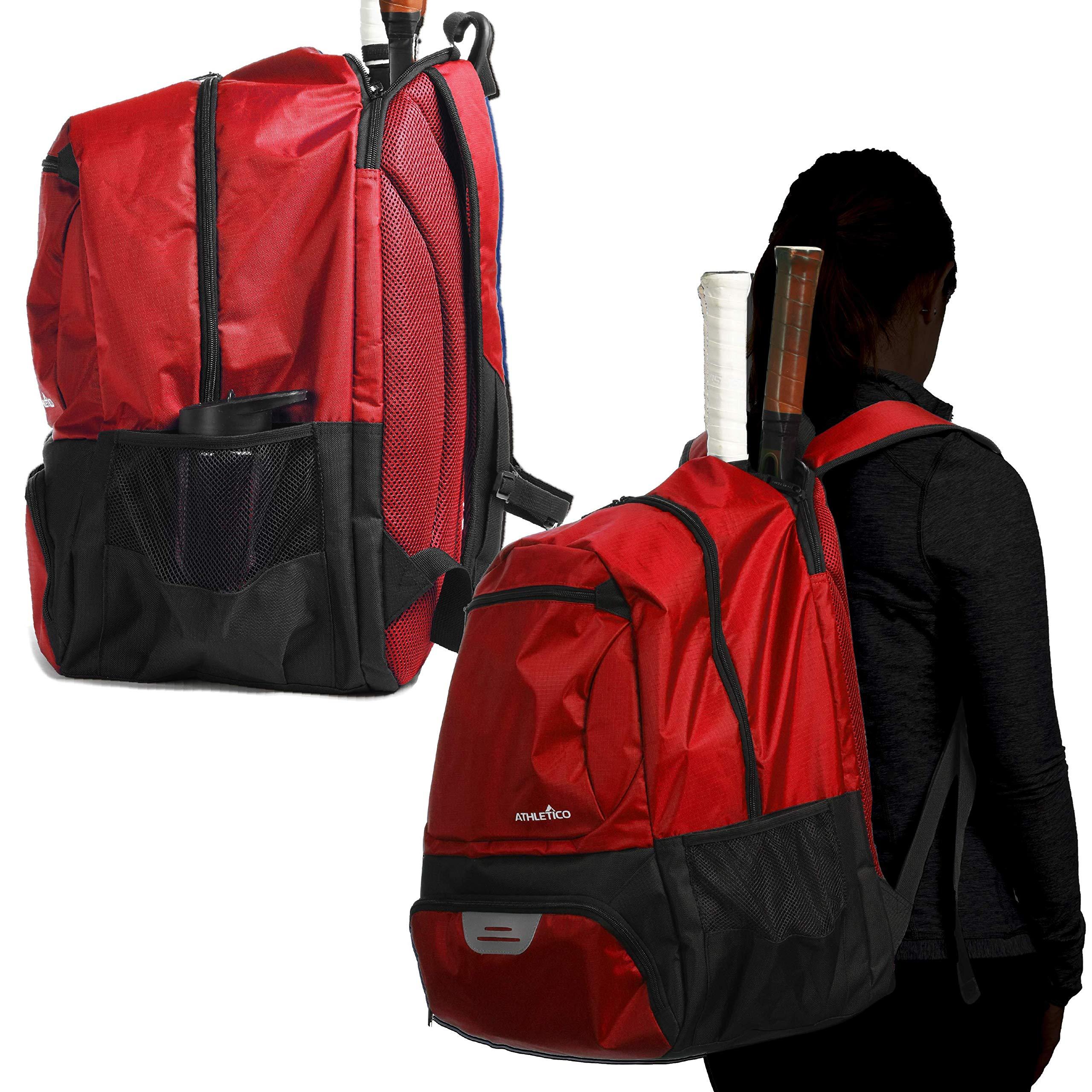 Athletico Premier Tennis Backpack - Tennis Bag Holds 2 Rackets in Padded Compartment | Separate Ventilated Shoe Compartment | Tennis Bags for Men or Women - Image 6