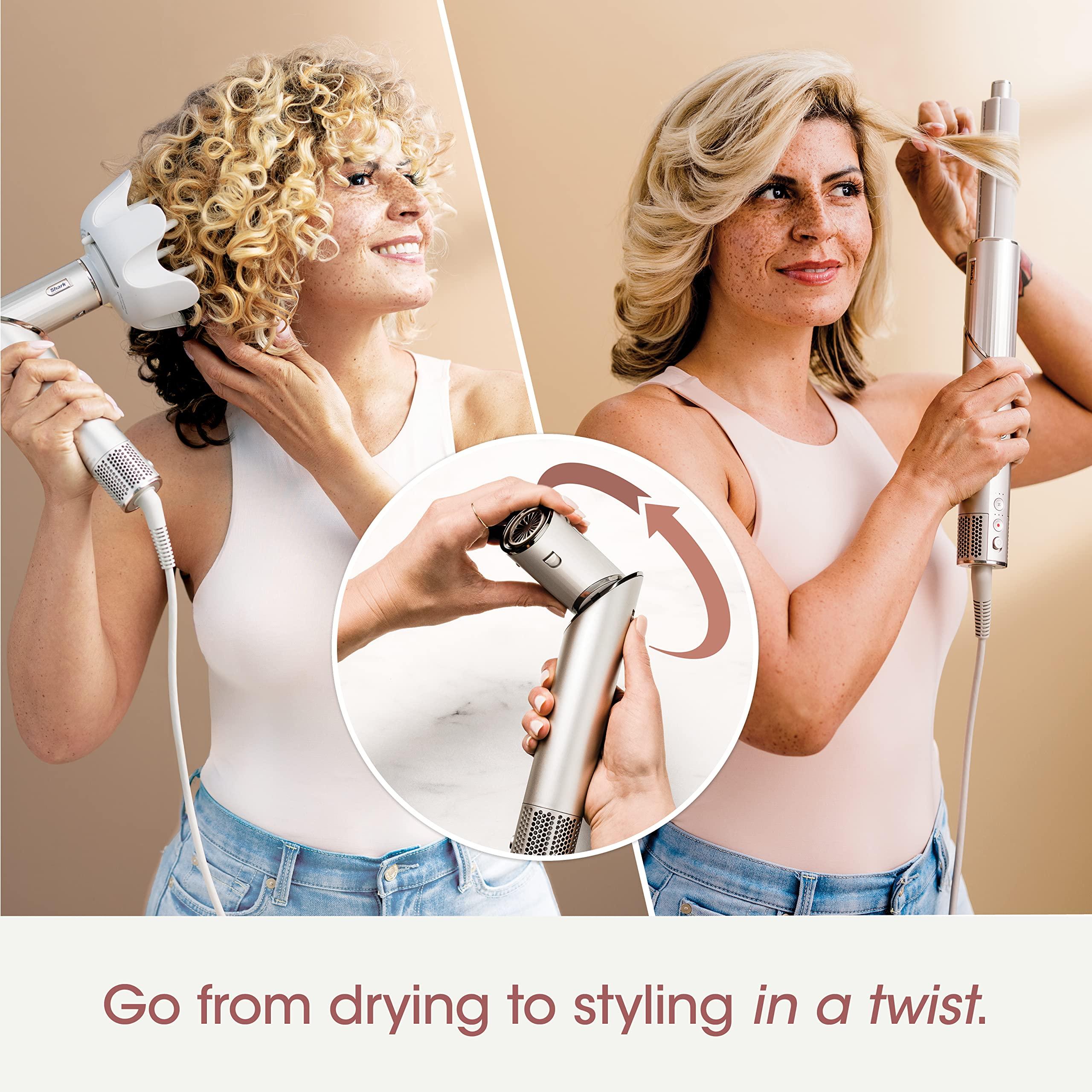 Shark HD435 FlexStyle Air Styling & Drying System, Powerful Hair Blow Dryer & Multi-Styler with Auto-Wrap Curlers, Curl-Defining Diffuser, Oval Brush, & Concentrator Attachment, Stone - Image 2