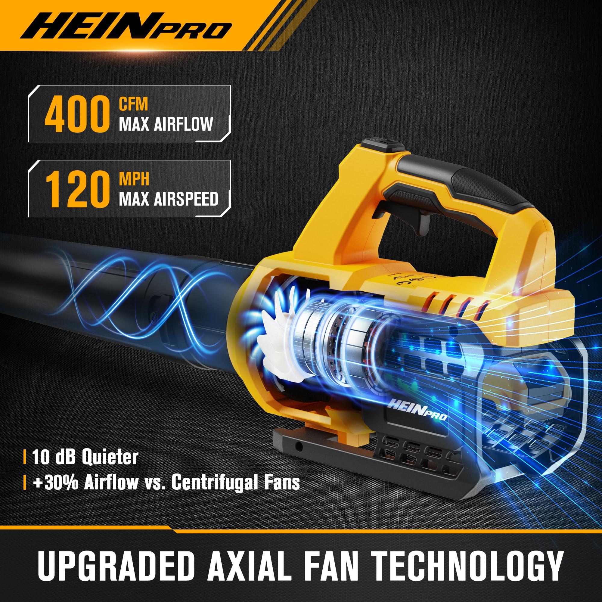 HEINPRO Cordless Leaf Blower for Dewalt 20V Max Battery (Battery not Included) 400CFM Electric Leaf Blower Cordless, Variable Speed, Turbo Mode, Leaf blowers Battery Powered for Lawn Care, Yard - Image 3