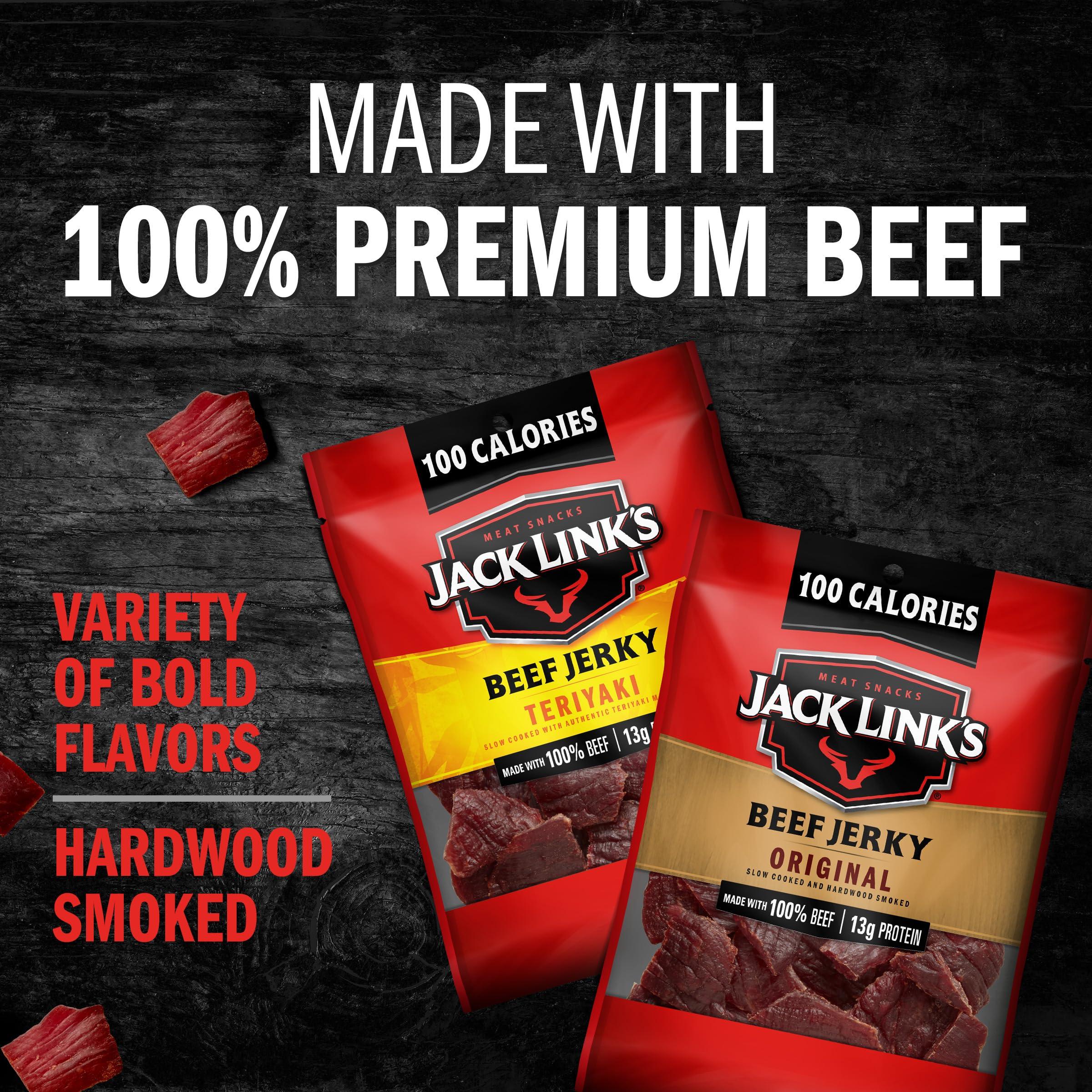 Jack Link's Beef Jerky Variety Pack - Includes Original and Teriyaki Jerky, Bulk Protein Snack Pack, Good Source of Protein, Meat Snacks Made with 100% Beef, Individual Bags - 1.25 Oz (Pack of 9) - Image 3