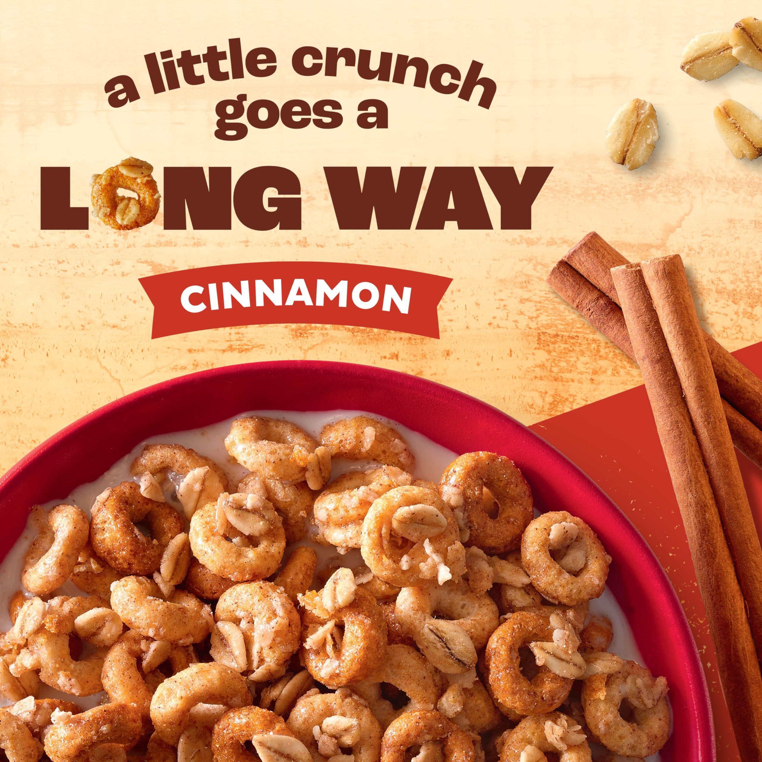 Cheerios Oat Crunch Cinnamon Breakfast Cereal, Made with Whole Grain, Family Size, 24 oz - Image 3