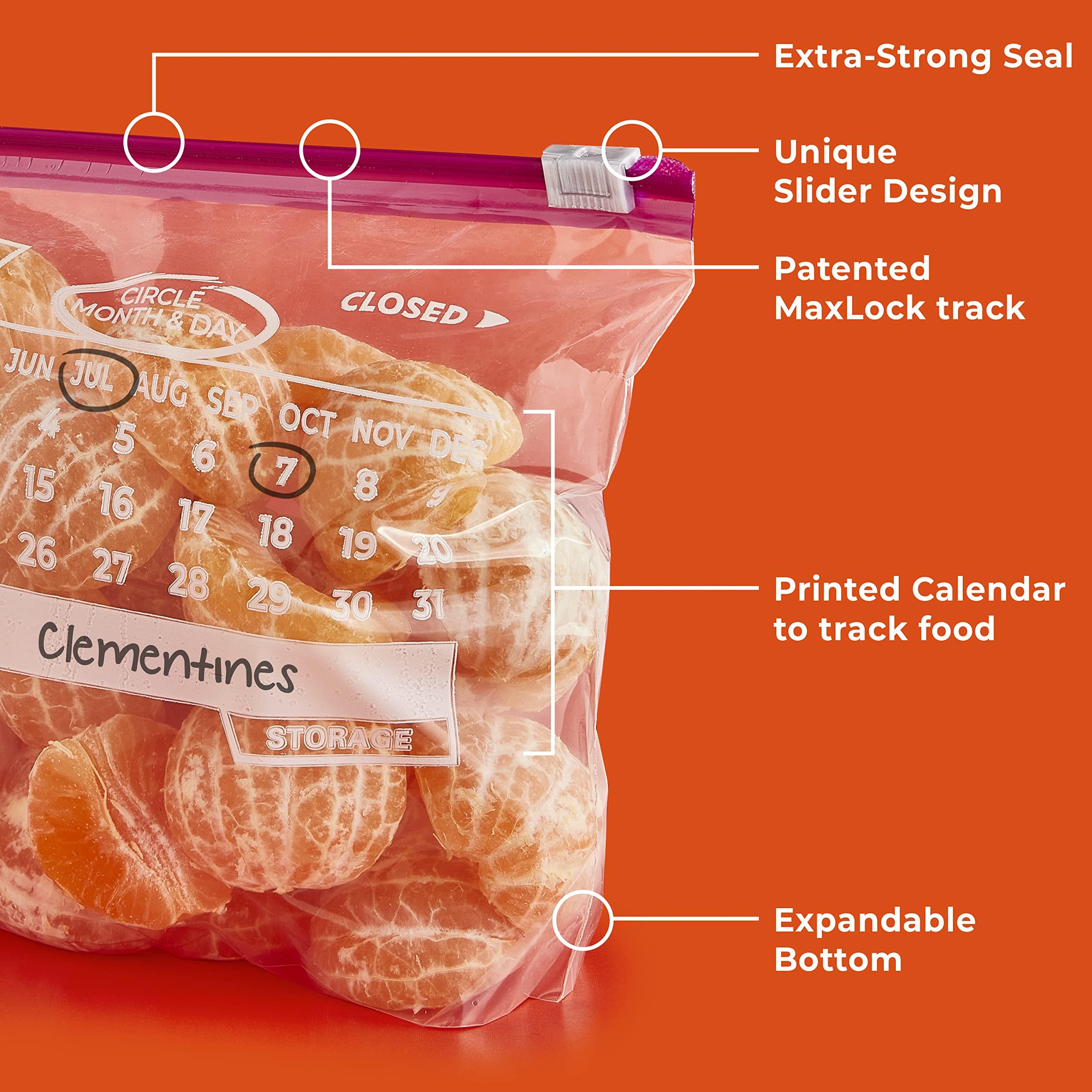 Hefty Slider Calendar Storage Bags, Quart Size, 40 Count (Pack of 4), 160 Total - Image 4