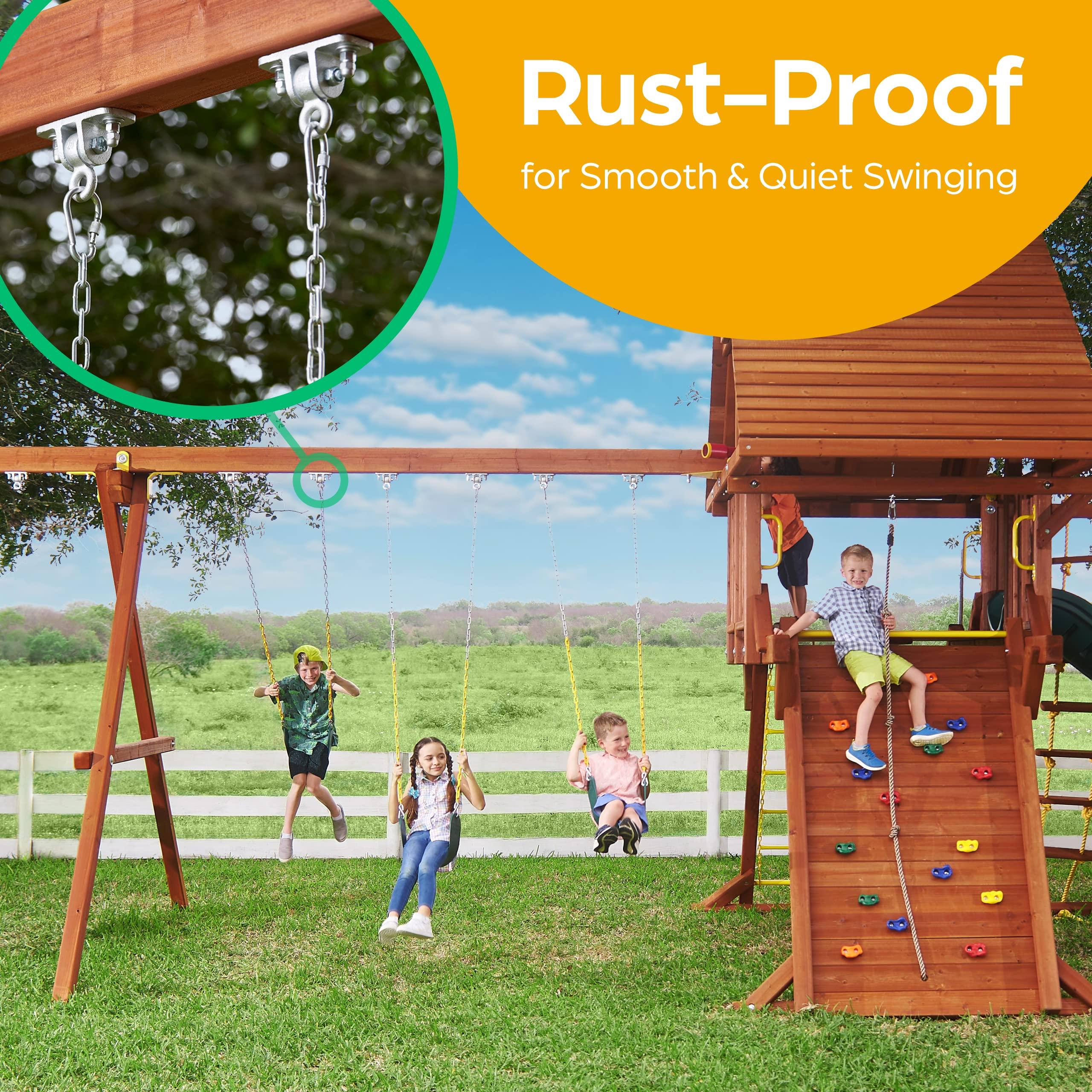 Jungle Gym Kingdom Swing Set Hangers - 2 Heavy Duty Brackets with Locking Snap Hooks for Porch, Patio, Playground - Indoor/Outdoor Hardware & Accessories - Image 5