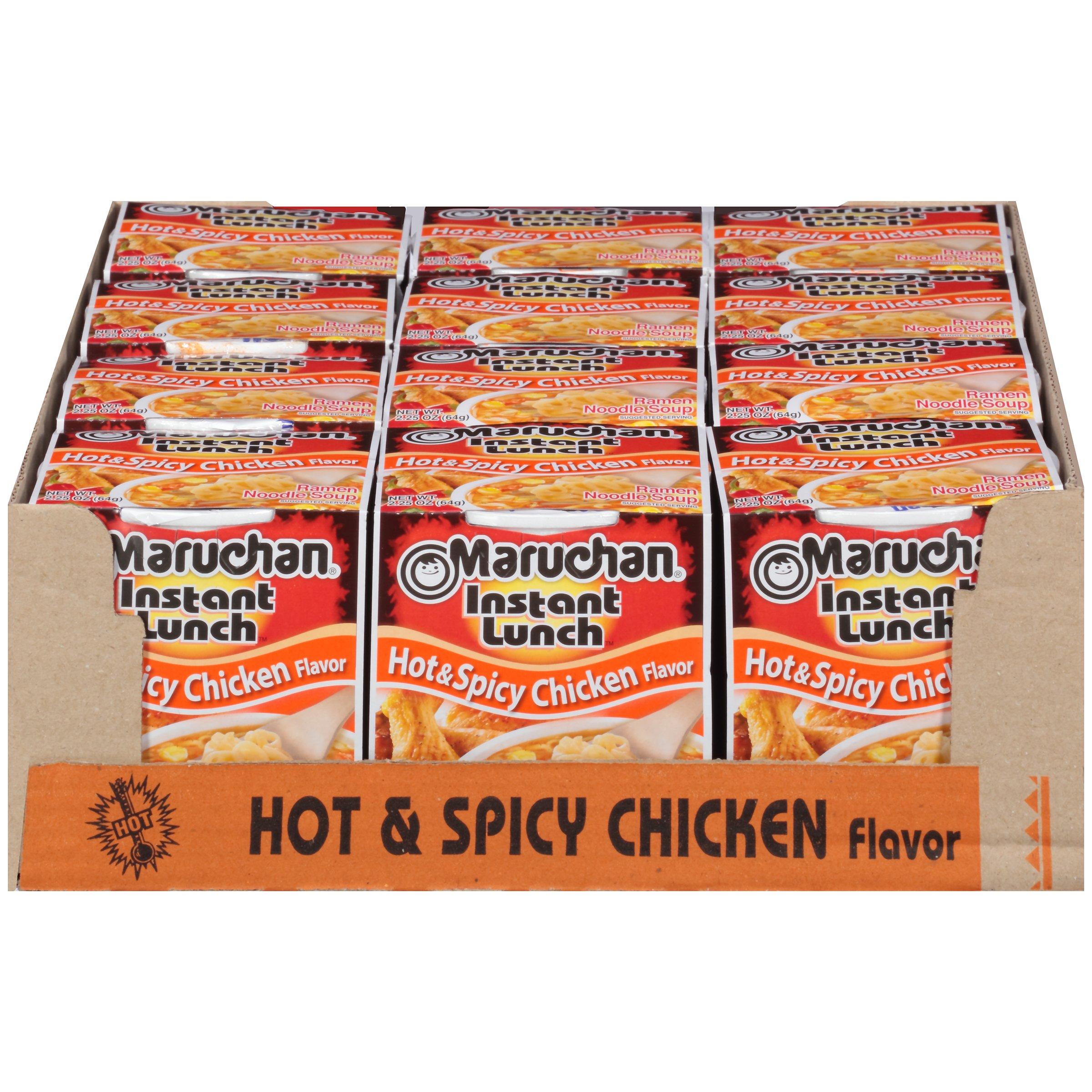 Maruchan Instant Lunch Hot & Spicy Chicken, Ramen Noodle Soup, Microwaveable Meal, 2.25 Oz, 12 Count - Image 4
