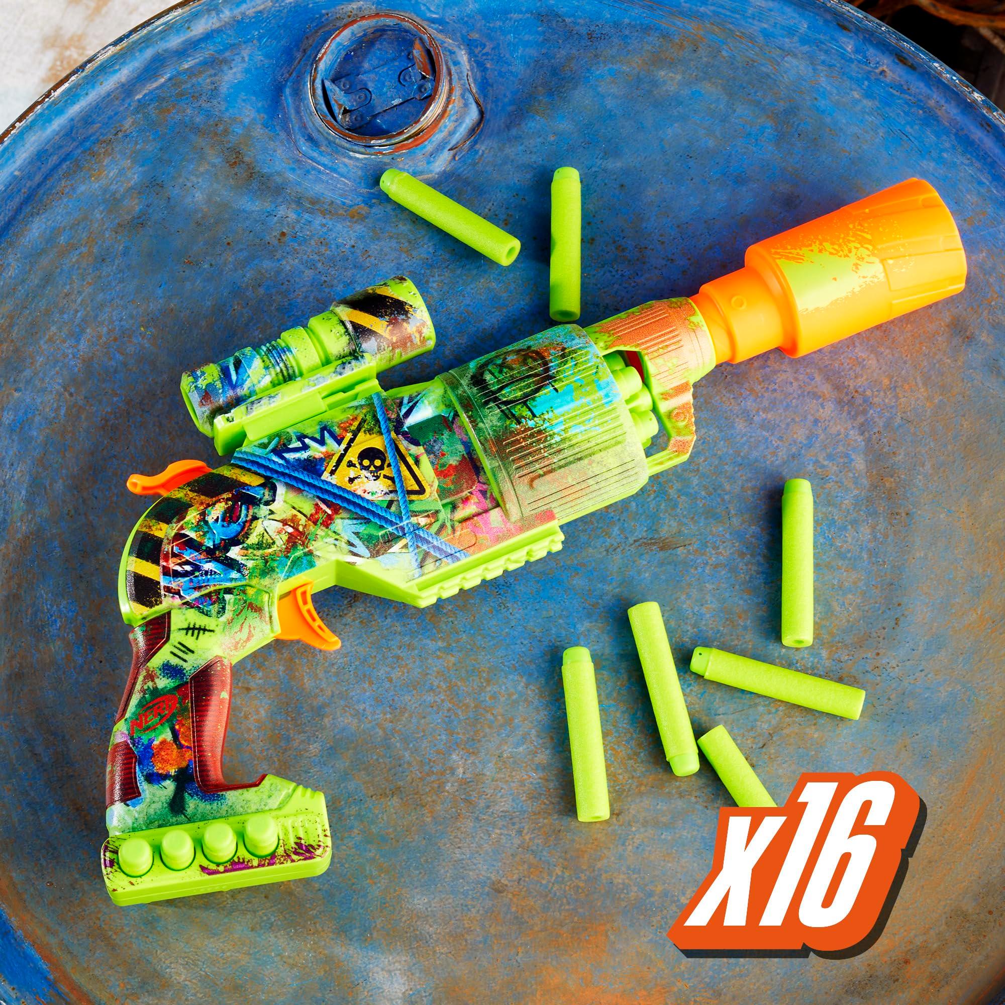 NERF Zombie Driller Dart Blaster, 16 Nerf Elite Darts, Rotating 5 Dart Cylinder, Removable Scope, Outdoor Games, Ages 8+ - Image 4