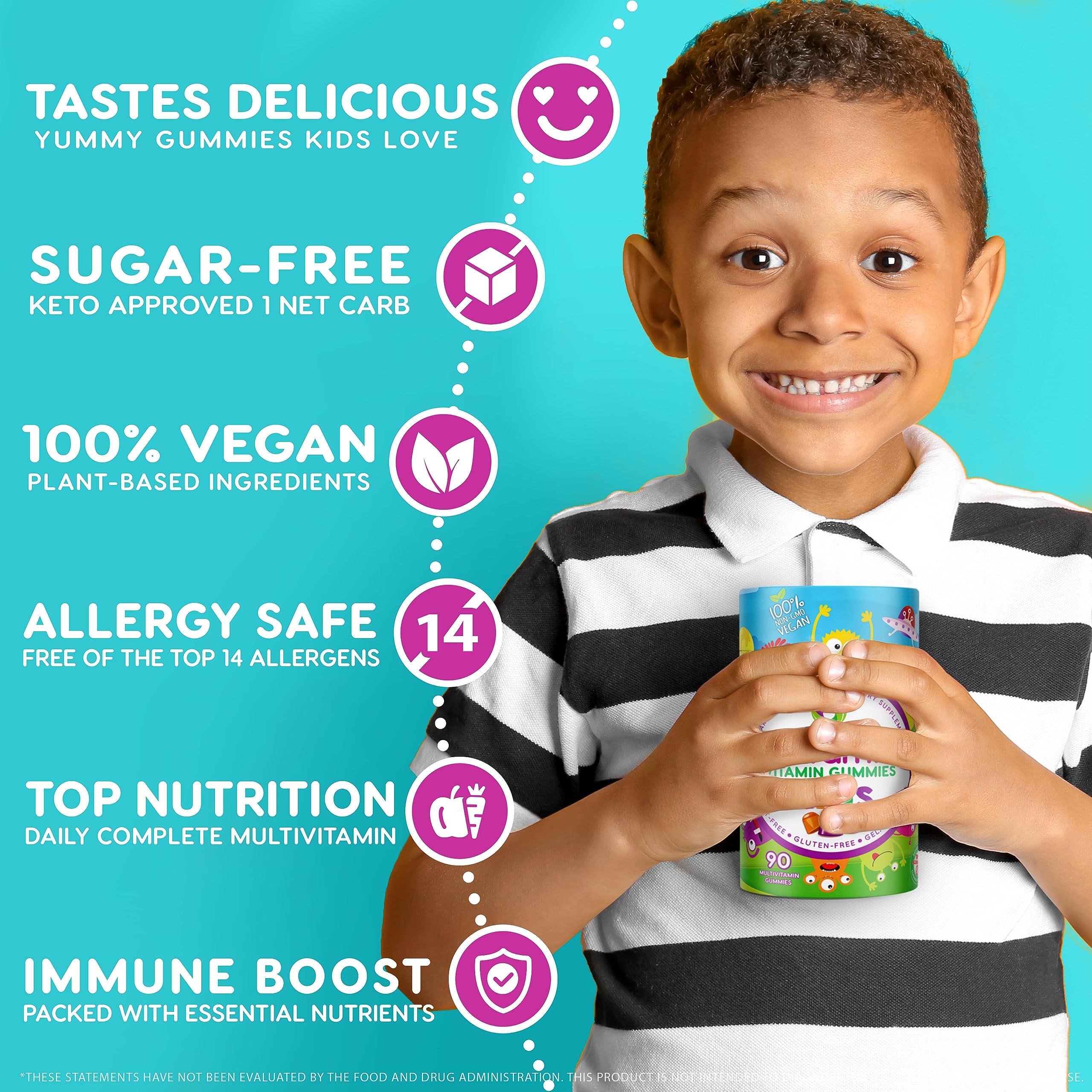 Nutracelle NUTRAMIN Sugar-Free, Allergen-Free 100% Vegan Gummy Multivitamins for Kids - Great Tasting Natural Gummies Your Kids Will Love - 90 Count Bottle - Image 8