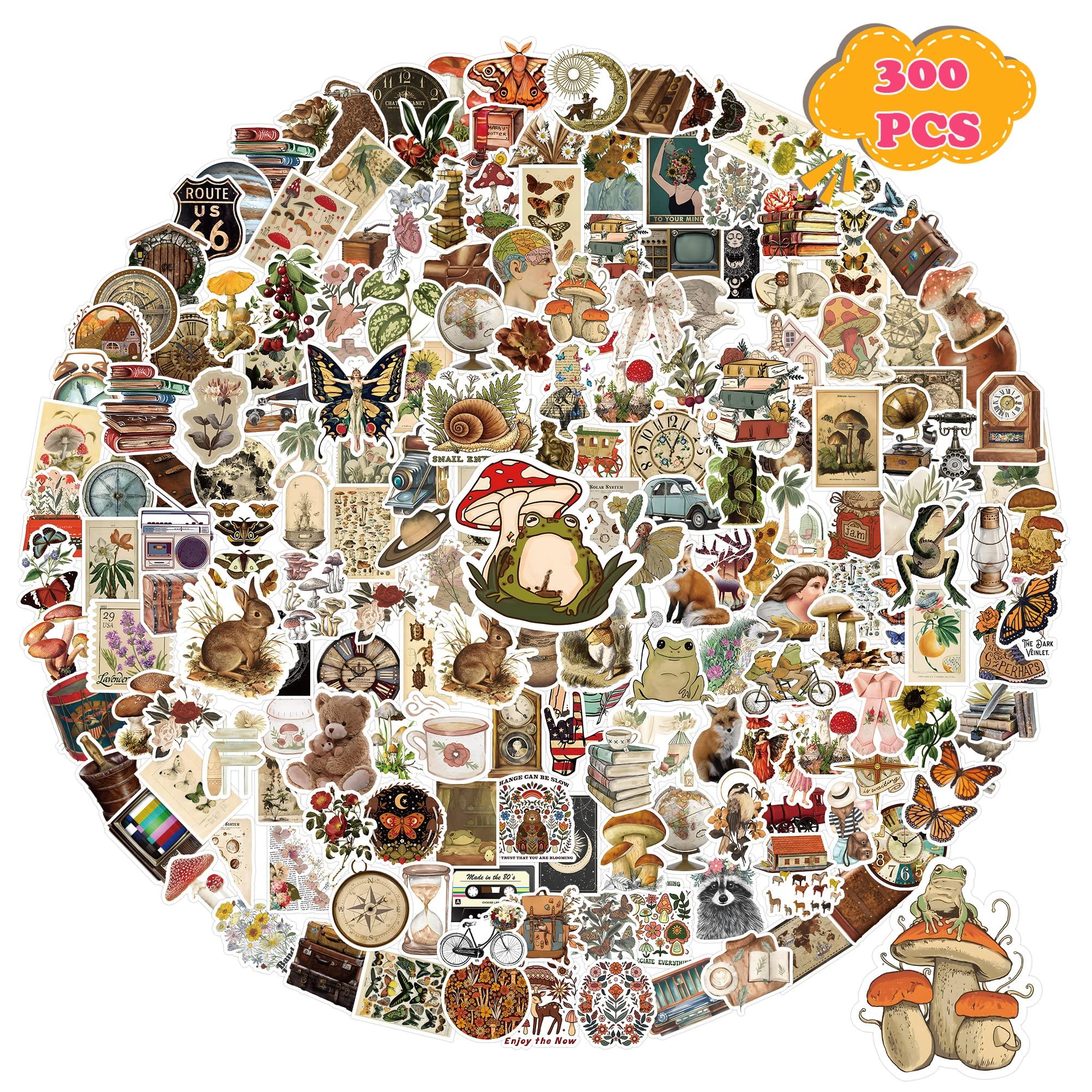 BarrelTree - 300 PCS Vintage Stickers, Aesthetic Stickers for Scrapbook Journaling Water Bottles Laptop, Scrapbooking Supplies Kit, Cottagecore Waterproof Vinyl Bullet Junk Journal Stickers for Adults - Image 7