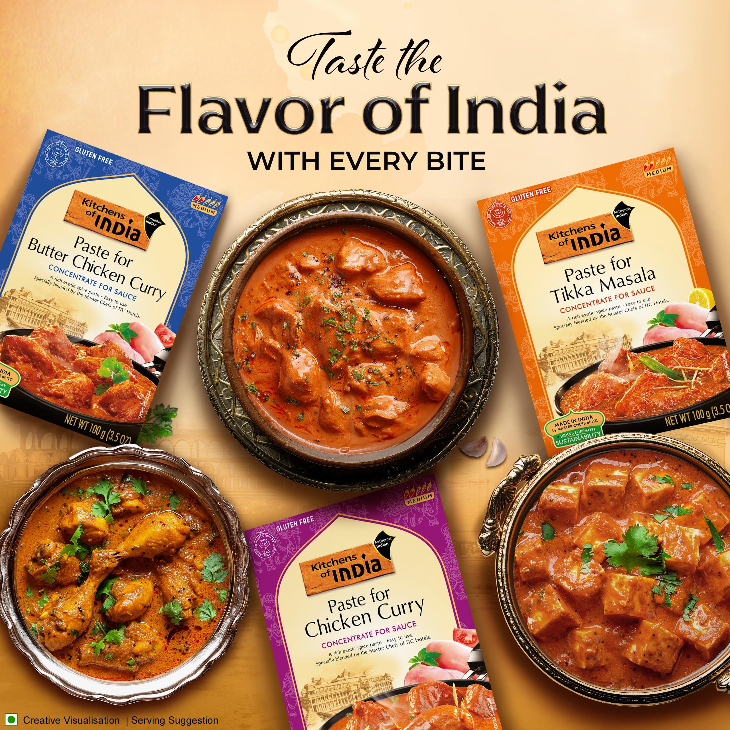 Kitchens of India Curry Paste Combo - Butter Chicken Curry, Tikka Masala & Chicken Curry, Gluten-Free, Easy-to-Use, Authentic Indian Food, 3.5 Ounces (Pack of 6) - Image 4