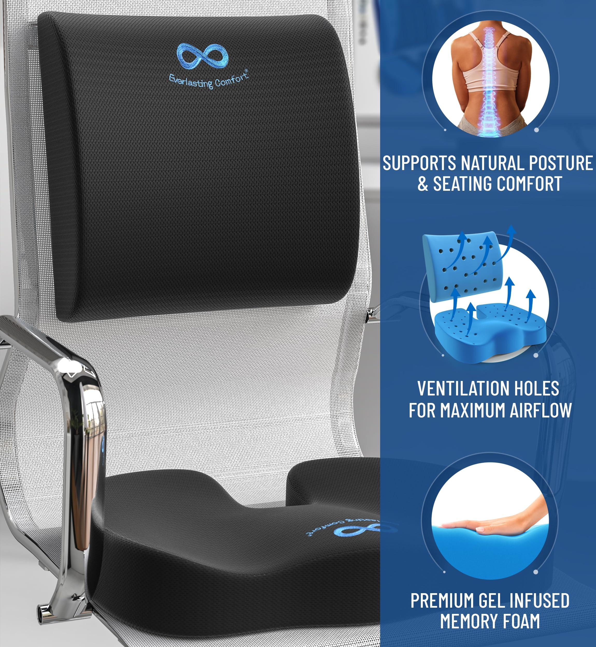 Everlasting Comfort Doctor Recommended Memory Foam Seat Cushion for Office Chairs & Car Seat - Ergonomic Office Desk Accessories for Tailbone Pain Relief, Sciatica & Lumbar Support - Image 4