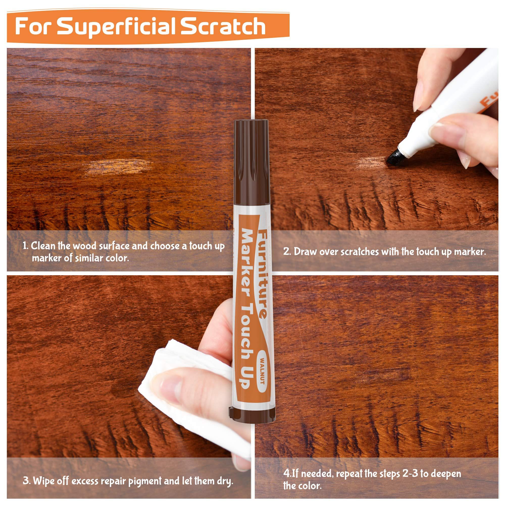 REALINN Wood Furniture Repair Kit- Set of 28 - Touch Up Markers, Fillers with Wood Putty - Repair Scratch, Cracks, Hole, Discoloration for Wooden Door, Floor, Table, Cabinet - Image 3