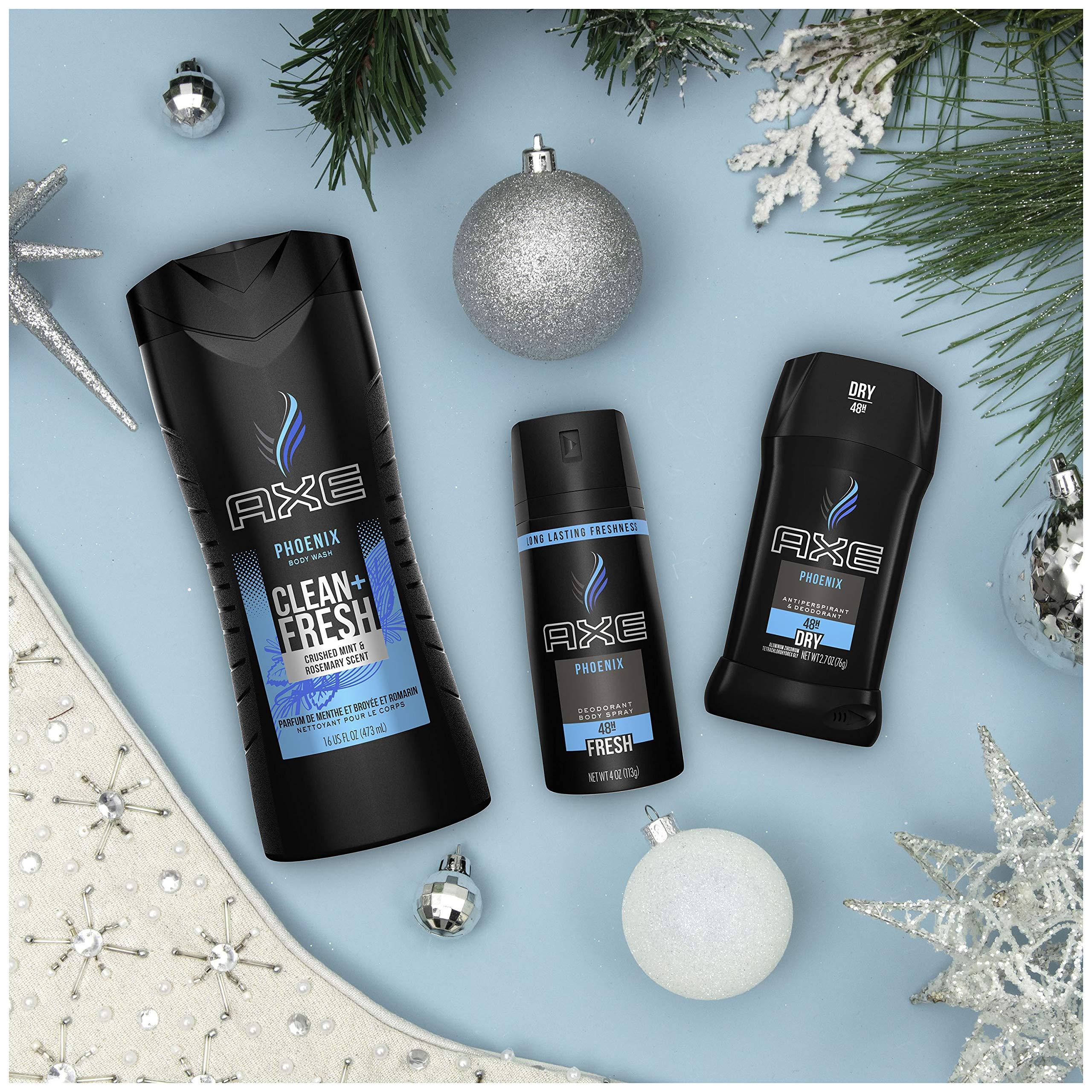 AXE Phoenix Holiday Gift Set With Body Spray, Antiperspirant & Deodorant Stick and Body Wash for Grooming 3 count - Image 4