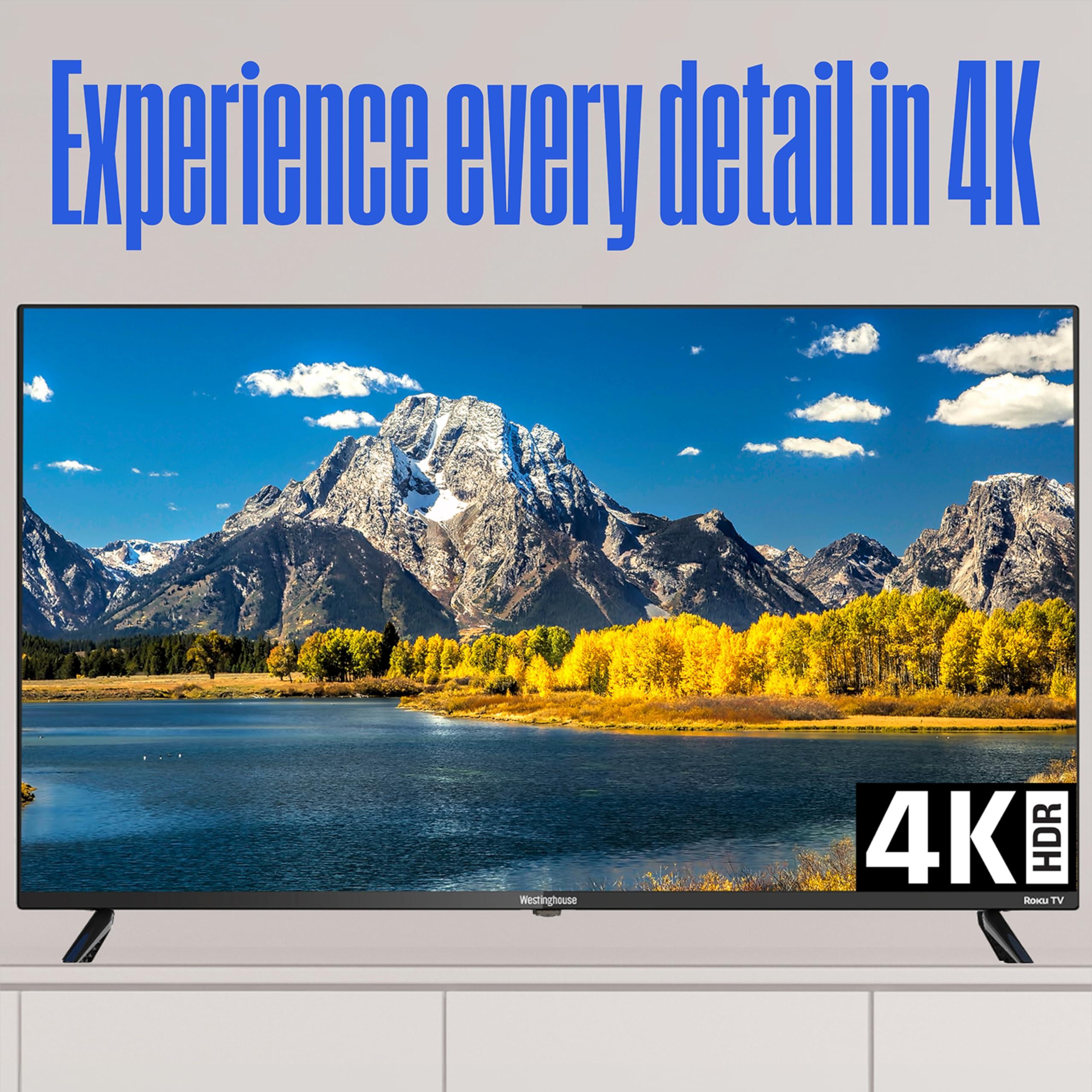 Westinghouse Edgeless Roku TV - 50 Inch Smart Television, 4K LED UHD w/HDR 10, Wi-Fi & Mobile App Connectivity, Flat Screen Compatible w/Apple Home Kit, Alexa, & Google Assistant - Image 2