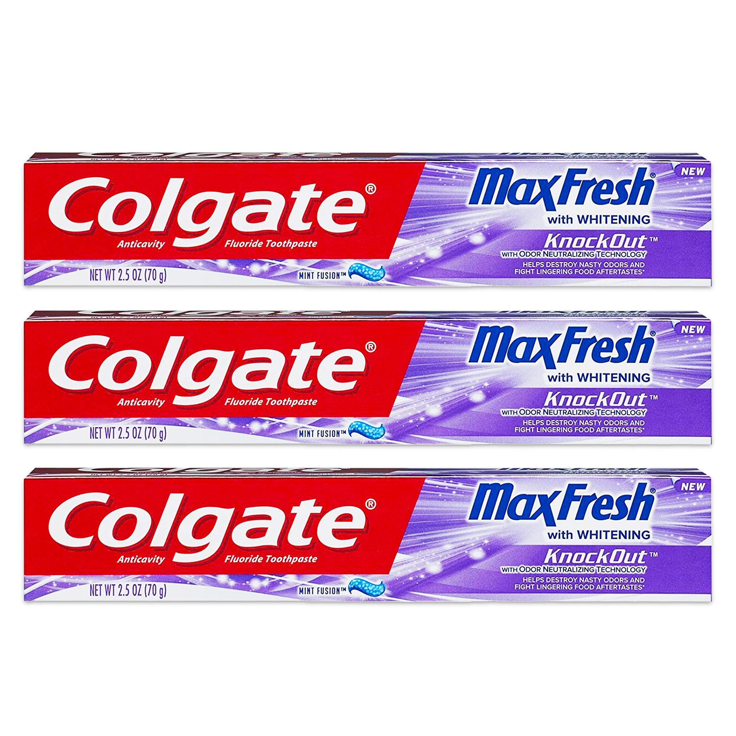 Colgate Max Fresh Knockout Gel Toothpaste, 2.5 Ounce Pack Of 3 - Image 1