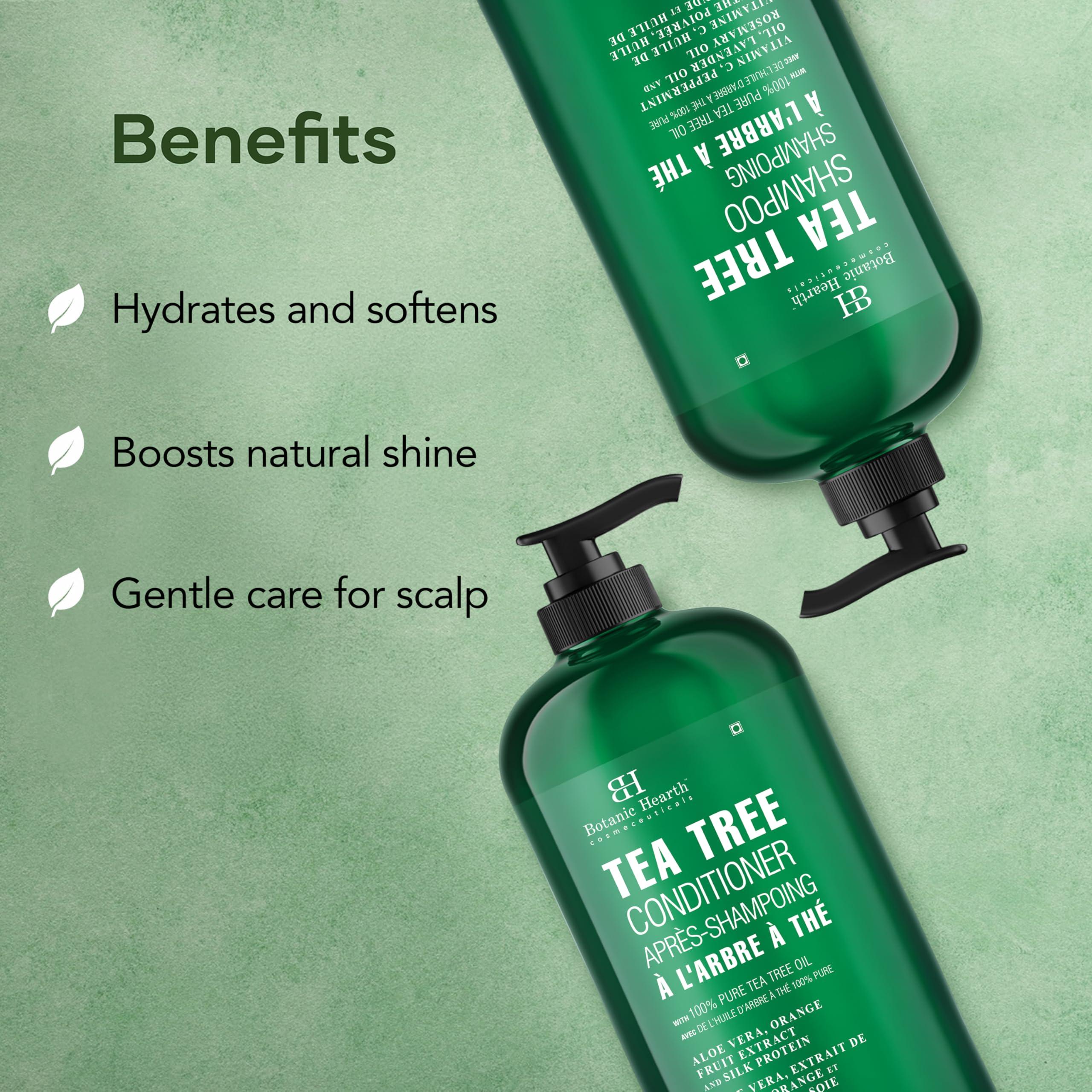 Botanic Hearth Tea Tree Shampoo and Conditioner Set - with 100% Pure Tea Tree Oil, for Itchy and Dry Scalp, Sulfate/Paraben Free - for Men and Women - 16 fl oz each - Image 4