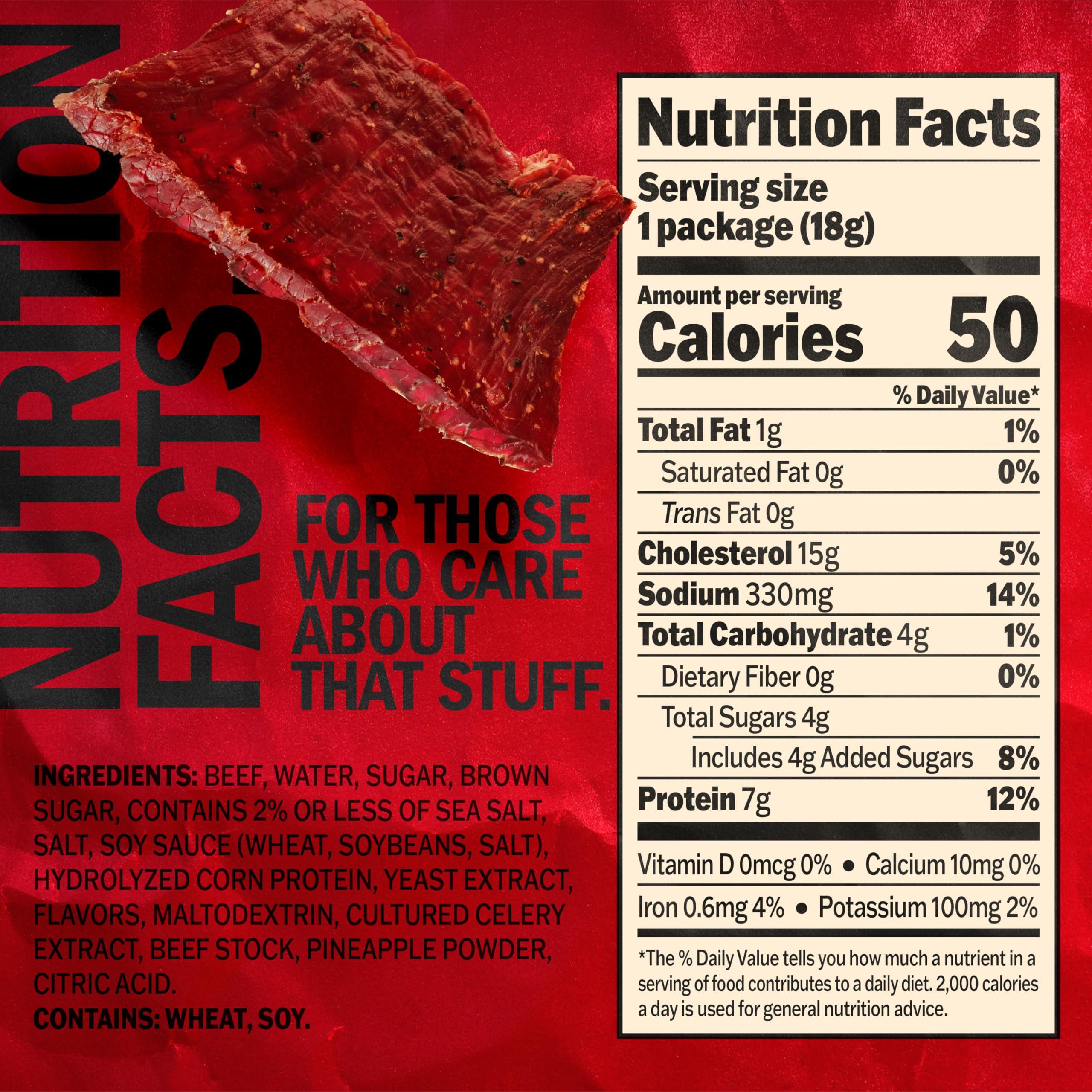 Jack Link's Beef Jerky, Original, Multipack Bags - Flavorful Meat Snacks for Lunches, Ready to Eat Protein Snacks, Individual Packs - 7g of Protein, Made with 100% Beef - 0.625 oz (Pack of 20) - Image 2