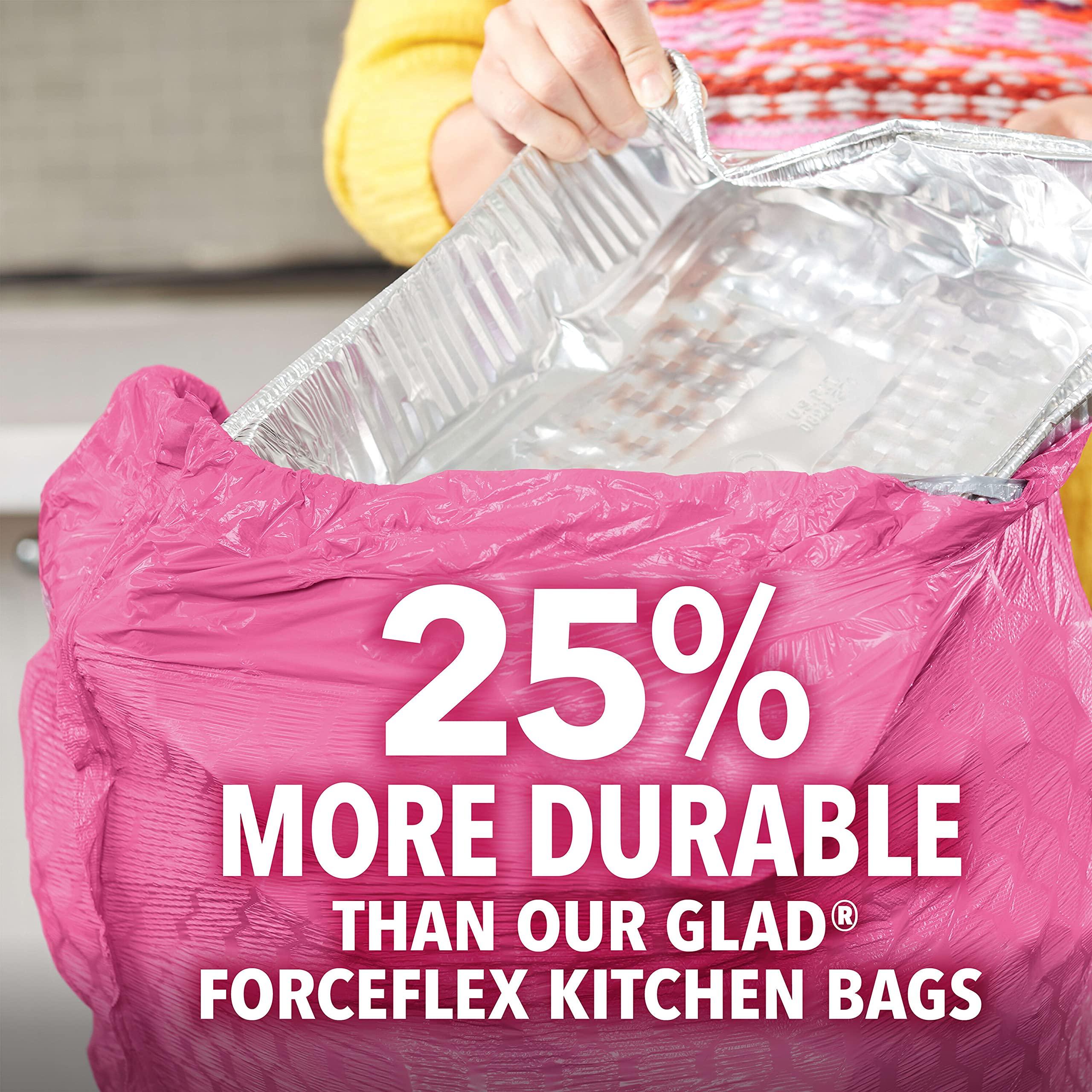 Glad ForceFlex MaxStrength Tall Kitchen Trash Bags, 13 Gal, Cherry Blossom, 34 Ct (Package May Vary) - Image 2