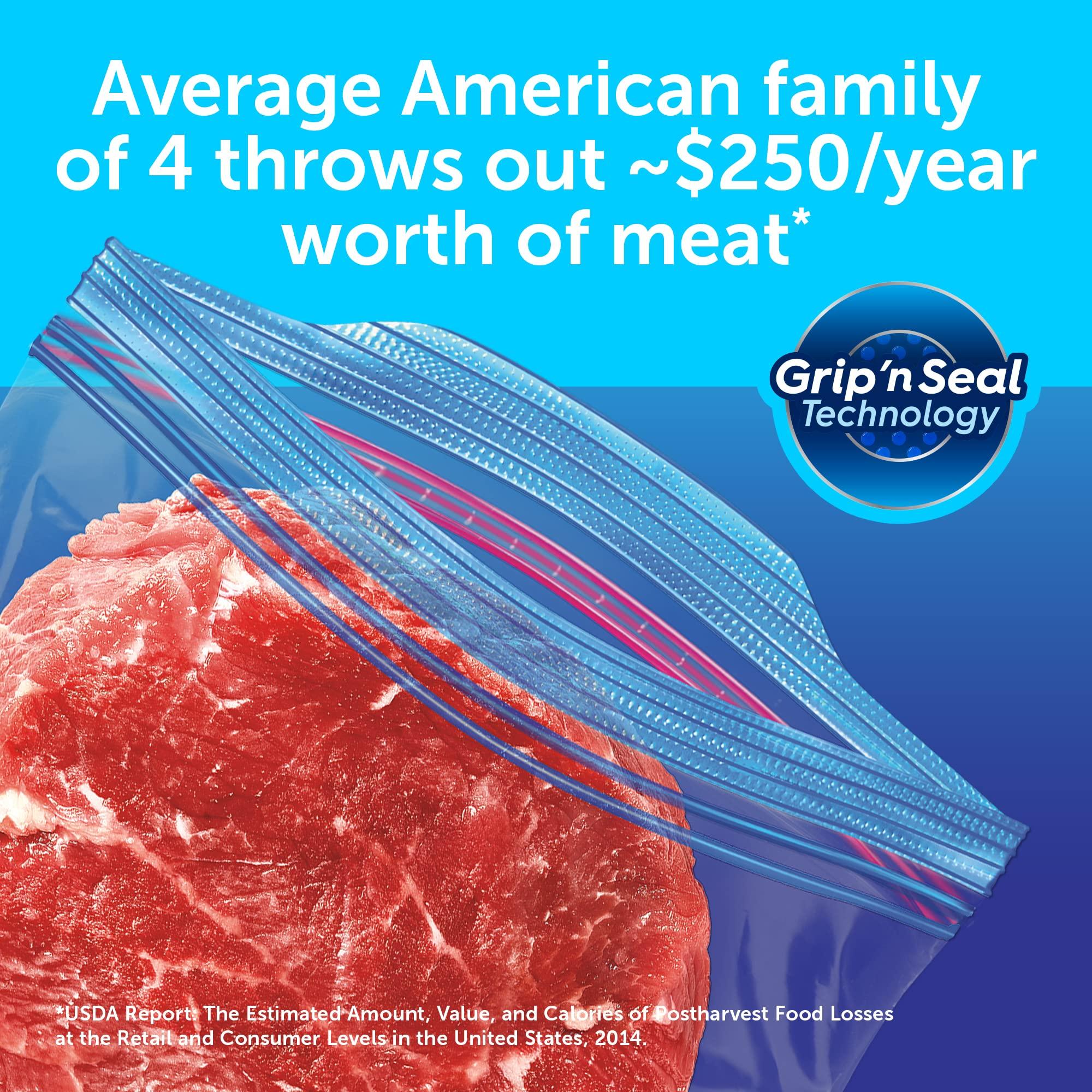Ziploc Pint Food Storage Freezer Bags, Grip 'n Seal Technology for Easier Grip, Open, and Close, 20 Count - Image 2