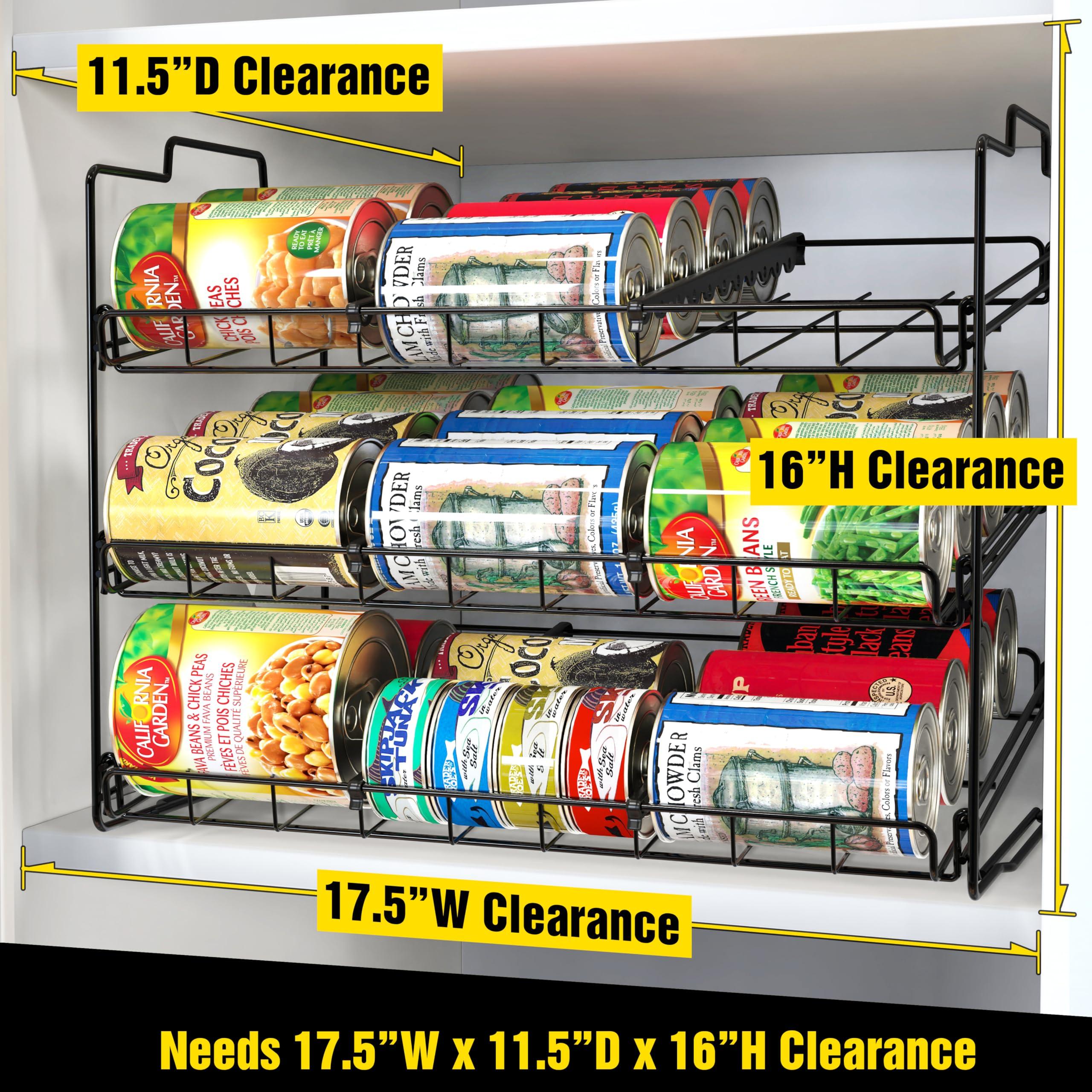 Deco Brothers Stackable Can Rack Organizer for Kitchen and Pantry, 3 Tier, Black - Image 4