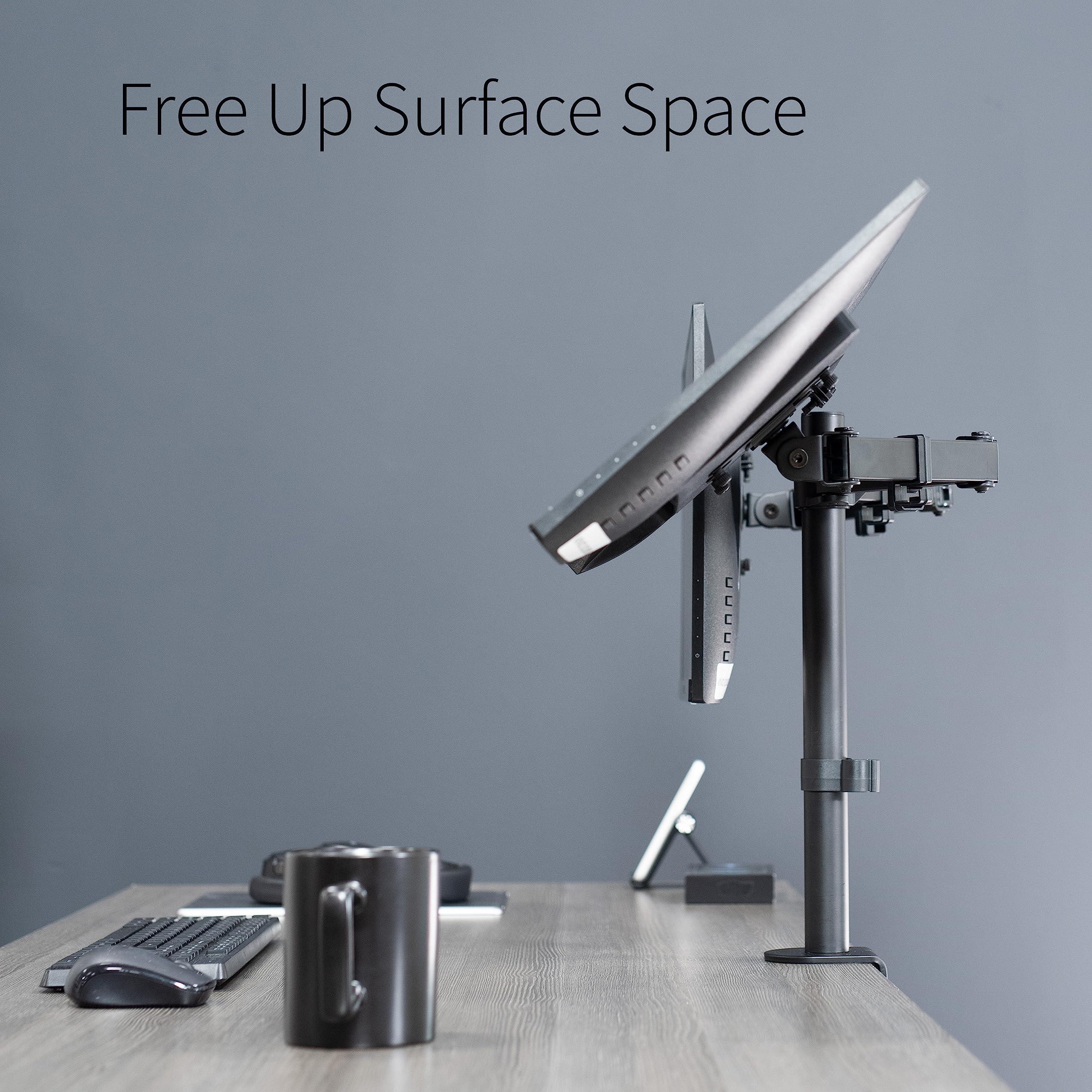 VIVO Dual Monitor Desk Mount, Heavy Duty Fully Adjustable Steel Stand, Holds 2 Computer Screens up to 30 inches and Max 22lbs Each, Black, STAND-V002 - Image 8