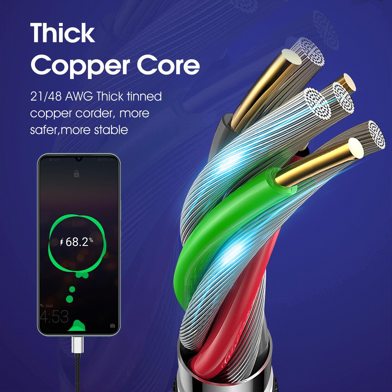 USB Type C Cable 10ft, [2 Pack] USB A 2.0 to USB-C 10 ft Type C Fast Charger Extra Long Durable TPE USBC to USBA Cord for iPhone 16/15 Pro Plus Pro Max Samsung Galaxy A10/A20/A51/S10/S9/S8 Plus/Note 9 - Image 5