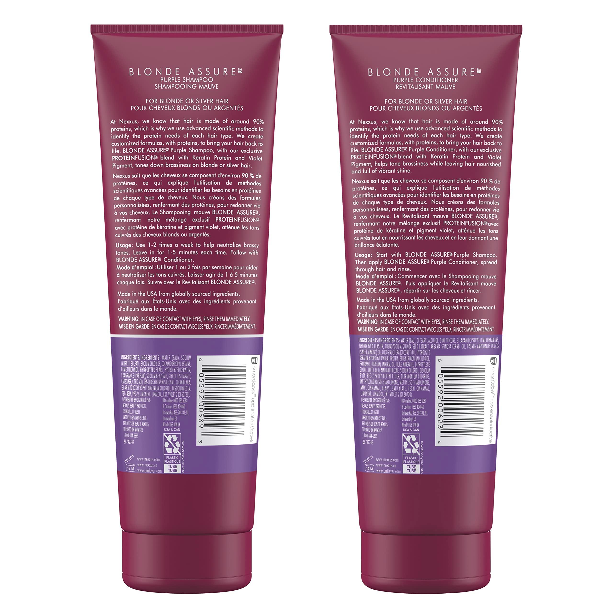Nexxus Blonde Assure Purple Shampoo & Conditioner Color Assure 2 Pack Blonde, Bleached & Silver Hair Color Shampoo & Conditioner with Keratin Protein & Violet Pigment 8.5 fl oz - Image 2