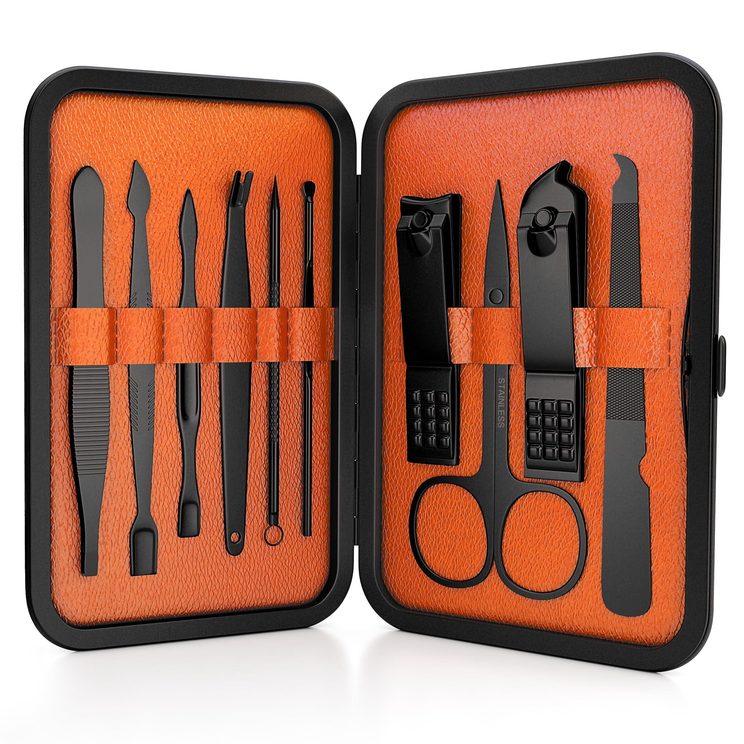 Wild Willies 10-Piece Pedicure & Manicure Kit for Men & Women - Includes Nail Clippers, Scissors, Tweezers, Files - Compact Travel Nail Grooming Kit, Mens Nail Care Set