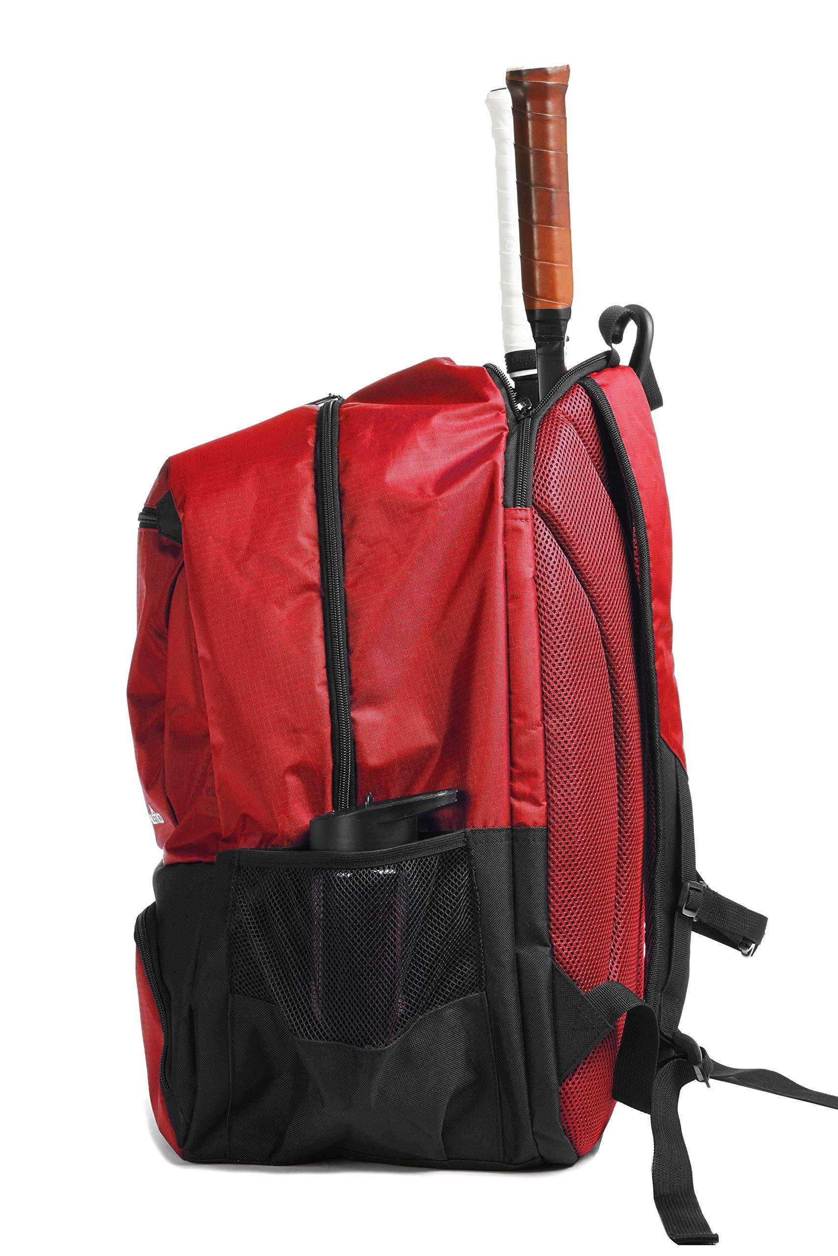 Athletico Premier Tennis Backpack - Tennis Bag Holds 2 Rackets in Padded Compartment | Separate Ventilated Shoe Compartment | Tennis Bags for Men or Women - Image 9