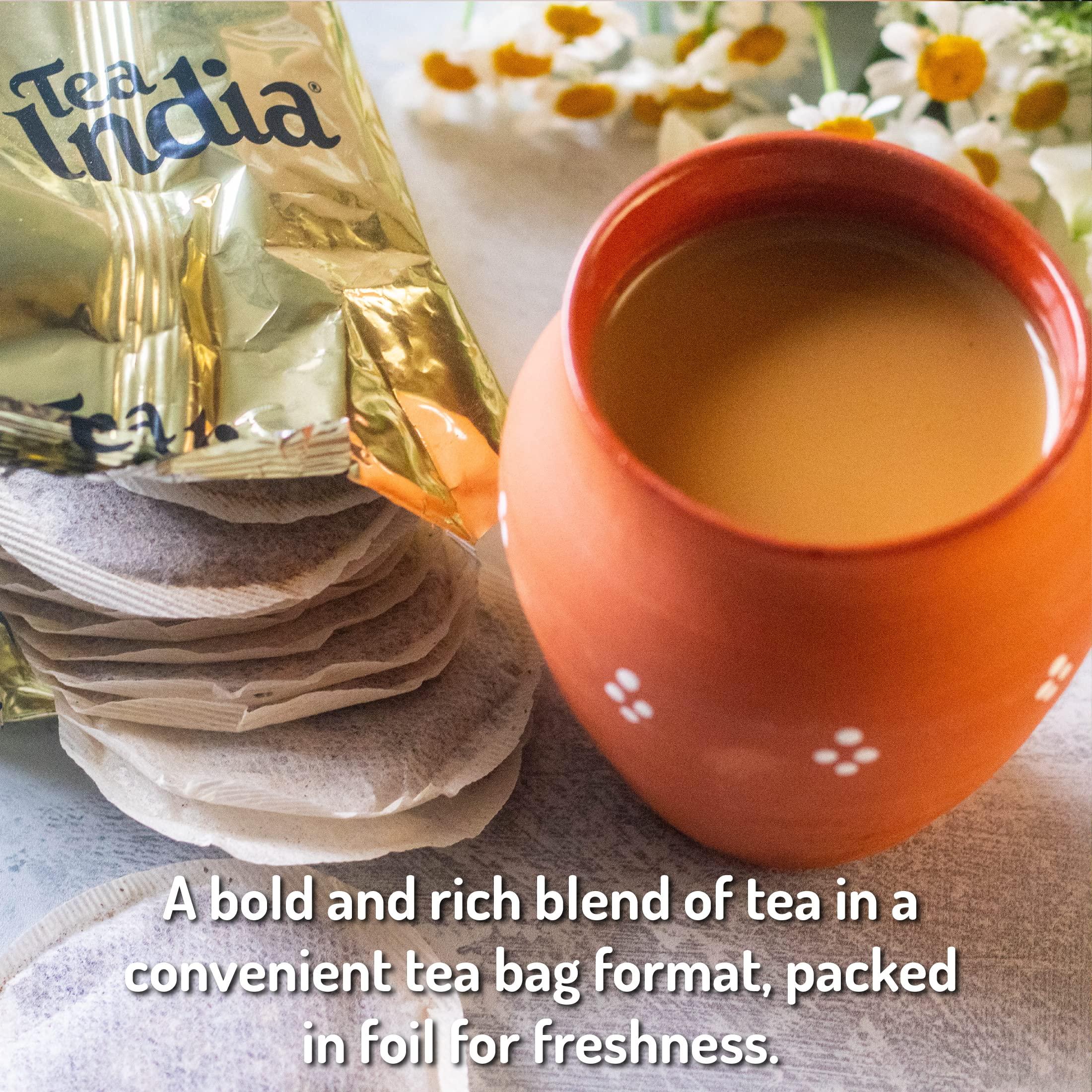 Tea India Ginger Chai Black Tea with Real Ginger Flavorful Blend Of Premium Black Tea, Ginger & Natural Ingredients Traditional Indian Caffeinated Tea 80 Round Teabags - Image 4