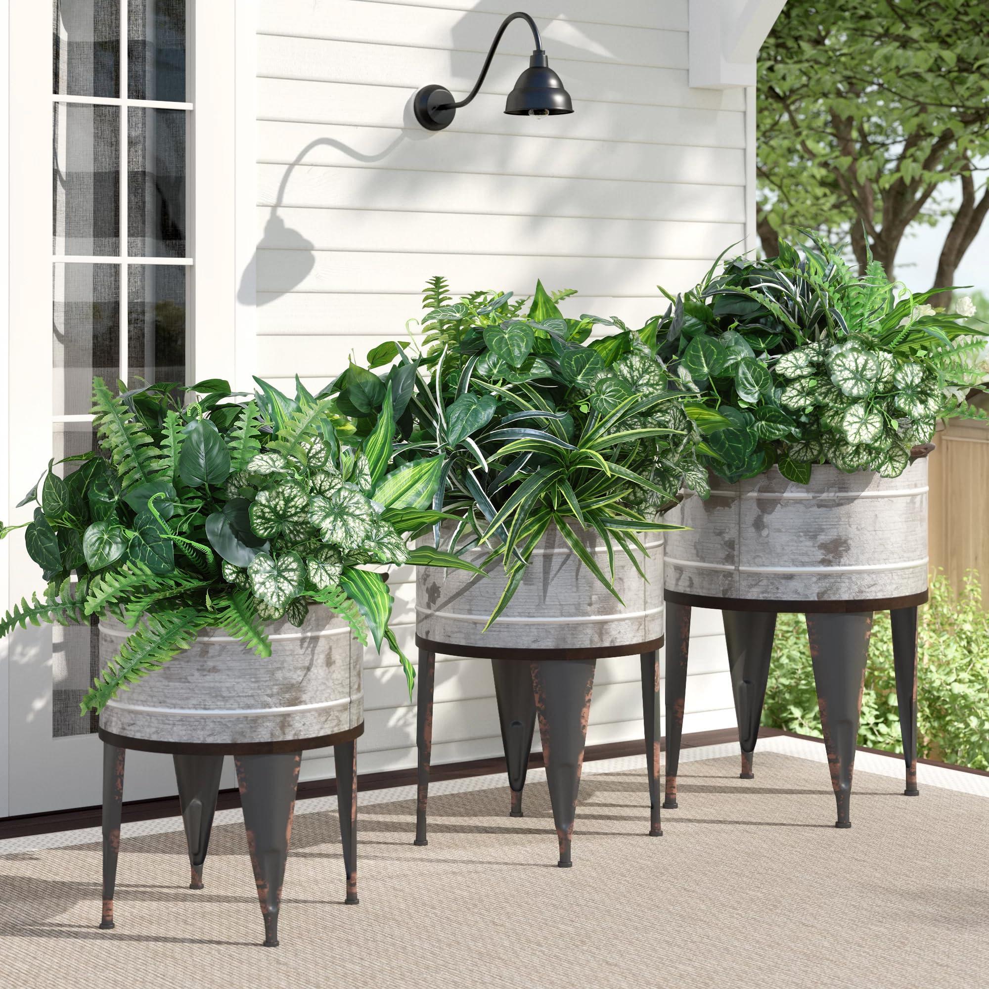 Starttag Artificial 8 Large Bunches Greenery Plants Fake Plastic Leaves with Stems UV Resistant Outside Faux Plants Bushes for Outdoor Patio Garden Front Porch Yard Decor - Image 9