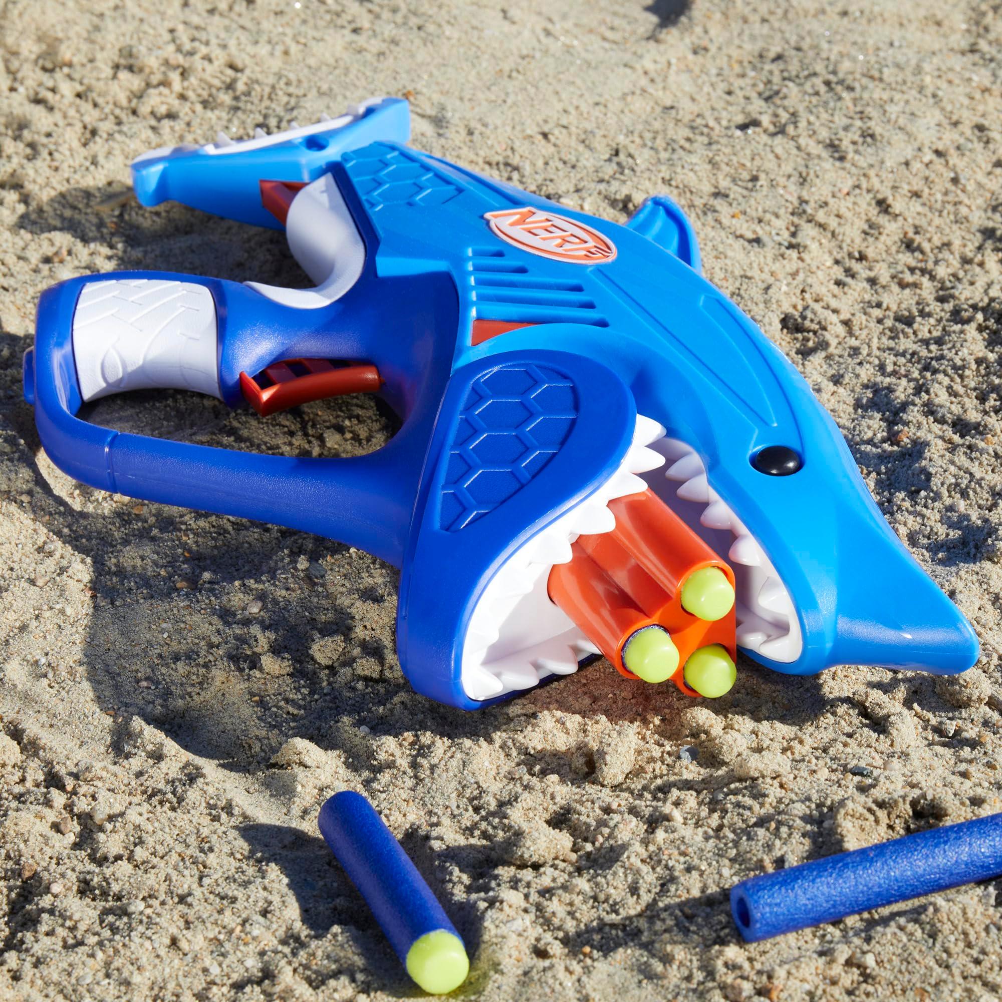 NERF Junior Wild Sharkfire, Easy Play Dart Blaster, 8 Nerf Elite Darts, Nerf Blaster Shark Toys for 6 Year Old Boys & Girls & Up, Outdoor Toys - Image 7