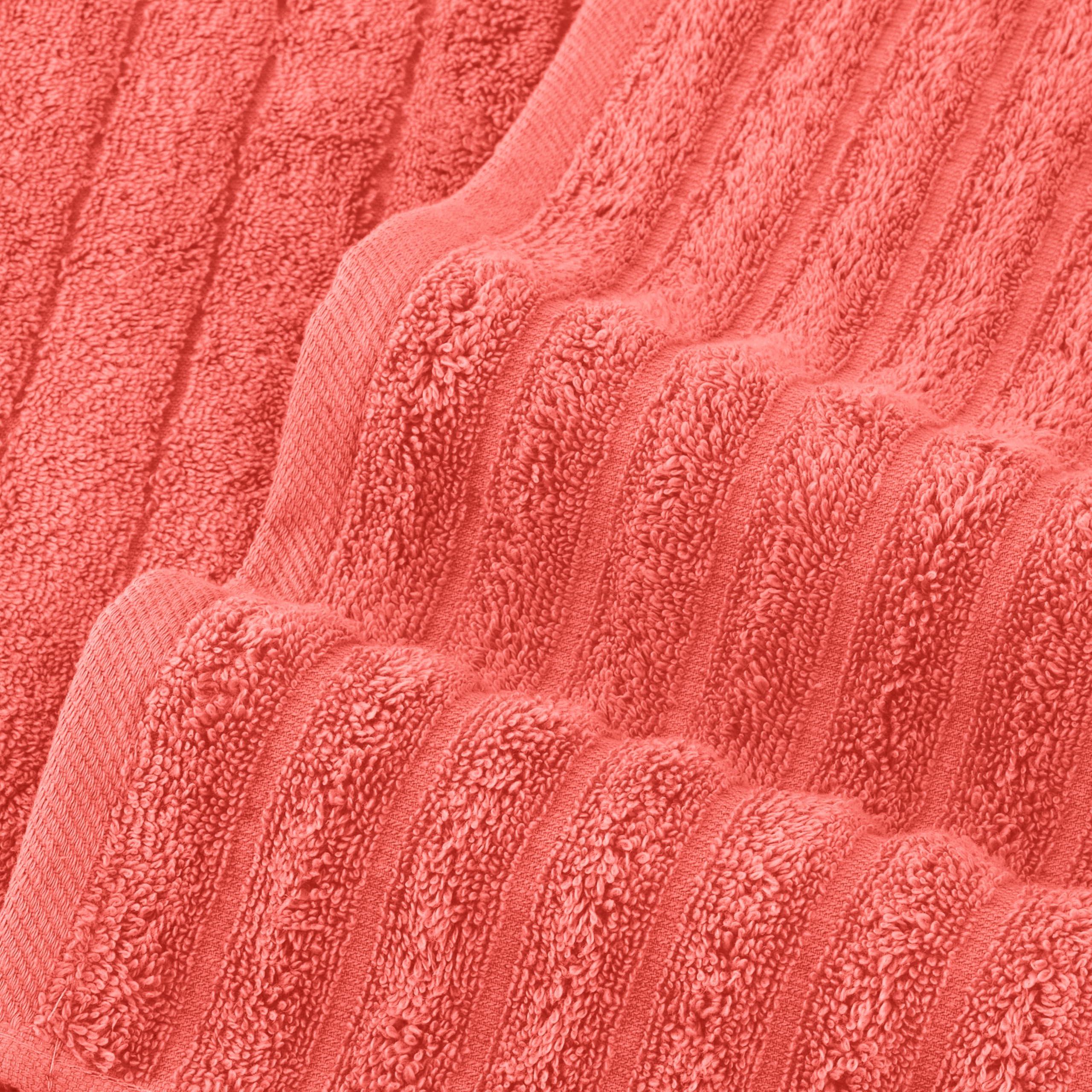 Elegant Comfort 100% Turkish Cotton Corduroy Ribbed Luxury Bath Towels 6-Piece Set, Premium Feel - Quick Dry, Highly Absorbent, Contains 2 Bath Towels, 2 Hand Towels, and 2 Washcloths, Coral - Image 6