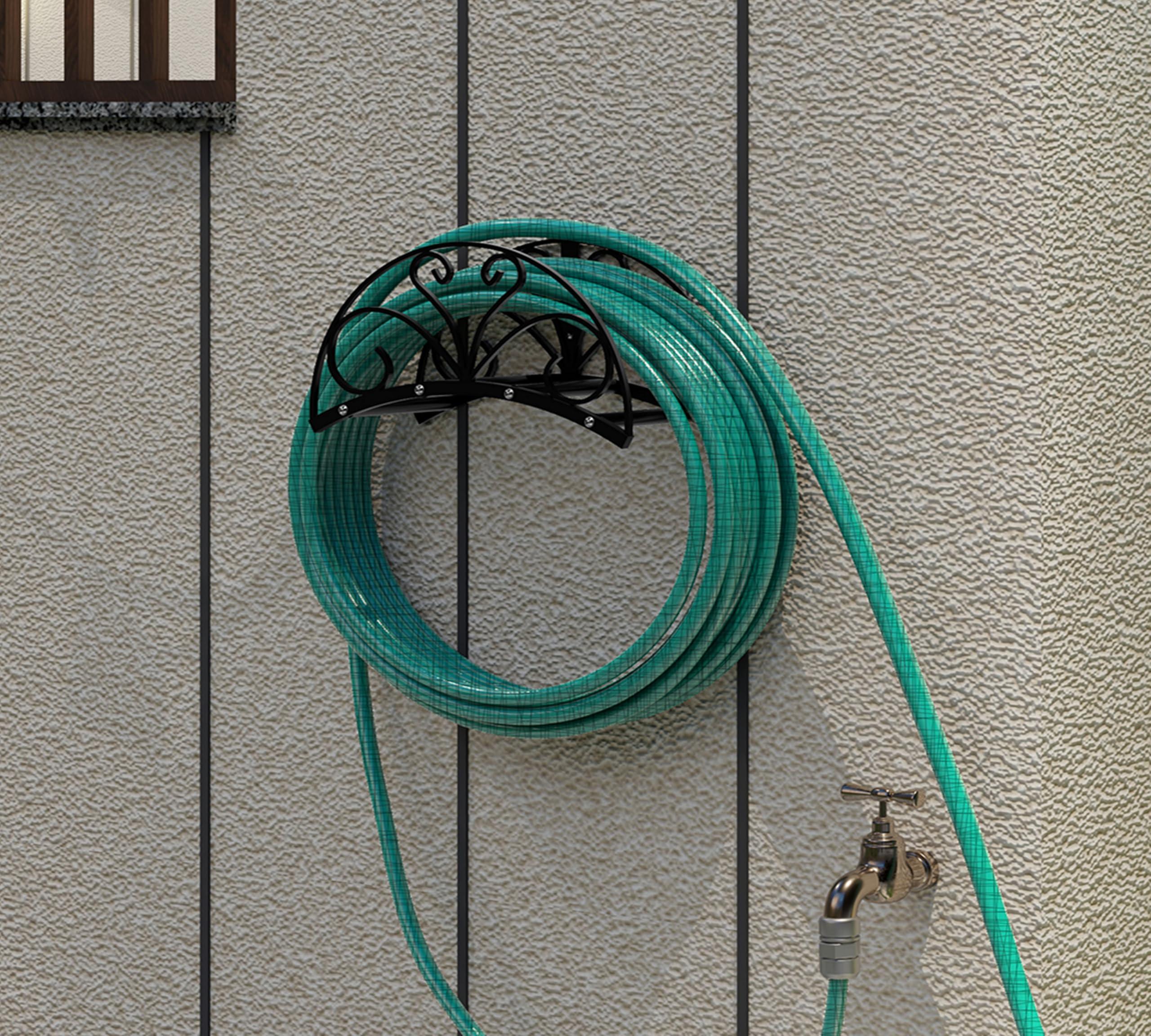 Fire Beauty Hose Holder,Water Hose Holder,Solid Metal Hose Hanger,Wall Mount Decorative Garden Hose Storage,Hose Reel Hose Organizer for Outside Yard - Image 7