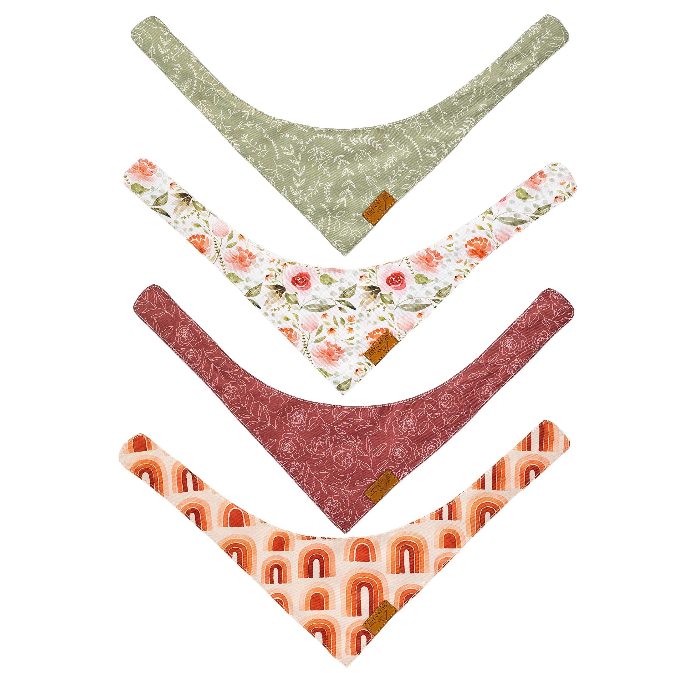 Remy+Roo Large Spring Bandanas - 4 Pack Rubi Set | Premium Durable Adjustable Polyester Fabric | Patented Shape Girl Dog Bandana, Floral Dog Bandana - Image 8