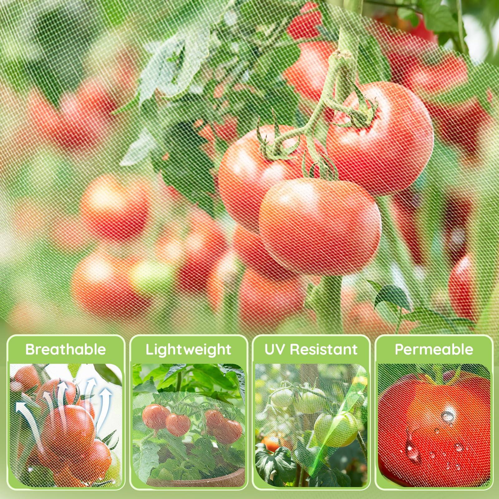 ENPOINT 50 Pcs Fruit Protection Bags, 6"x9" Garden Netting Green Bags for Fruits & Vegetables, Deer Netting Mesh Bag Drawstring, Green Bags for Produce Mango Tree Apple Tree Fruit Trees Plant Flower - Image 4