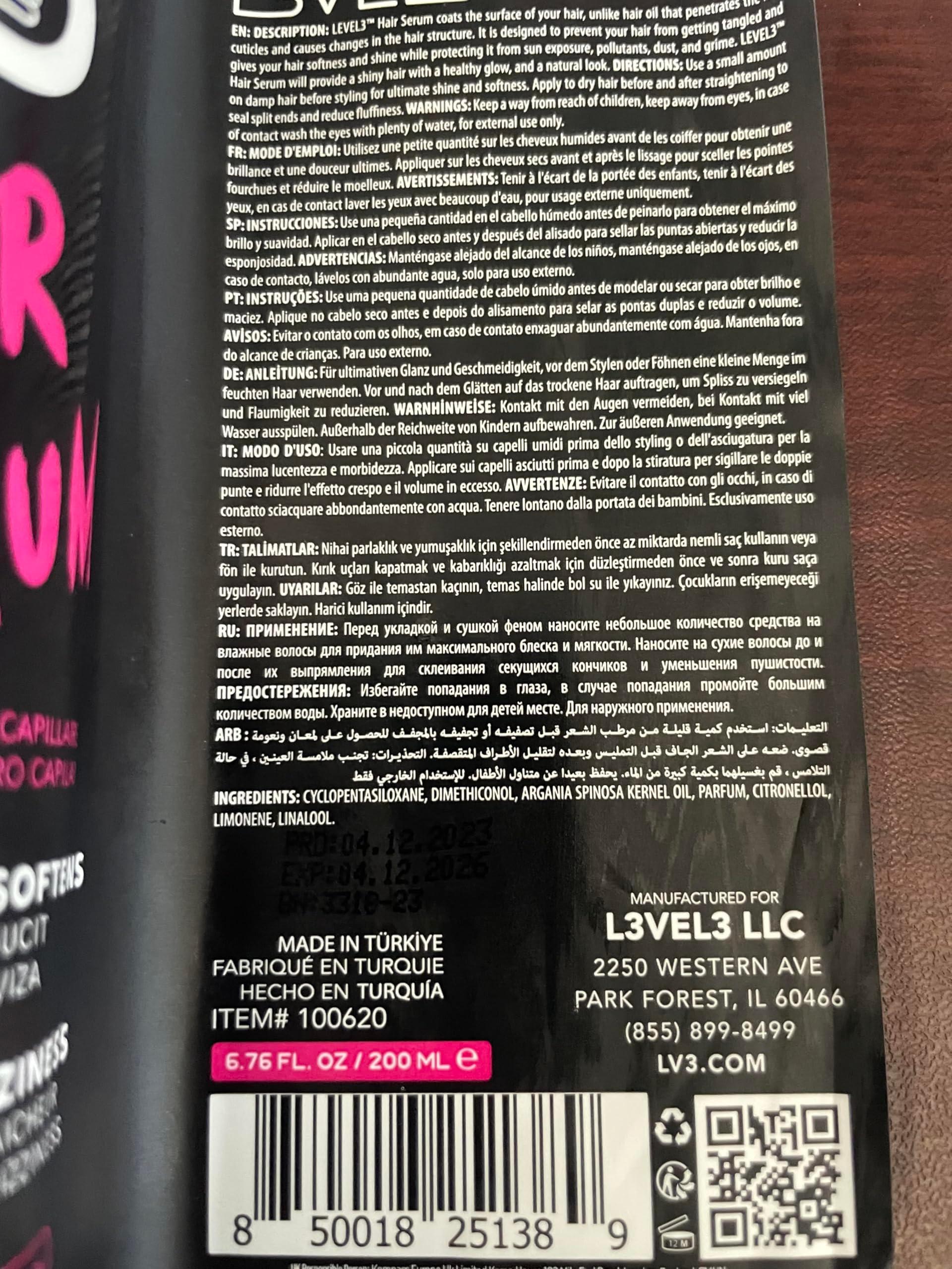 L3 Level 3 Hair Serum - Repairs your Damaged Hair - Softens and Smoothing - Level Three Hair Smoothing Serum - Reduces Frizziness - Image 5
