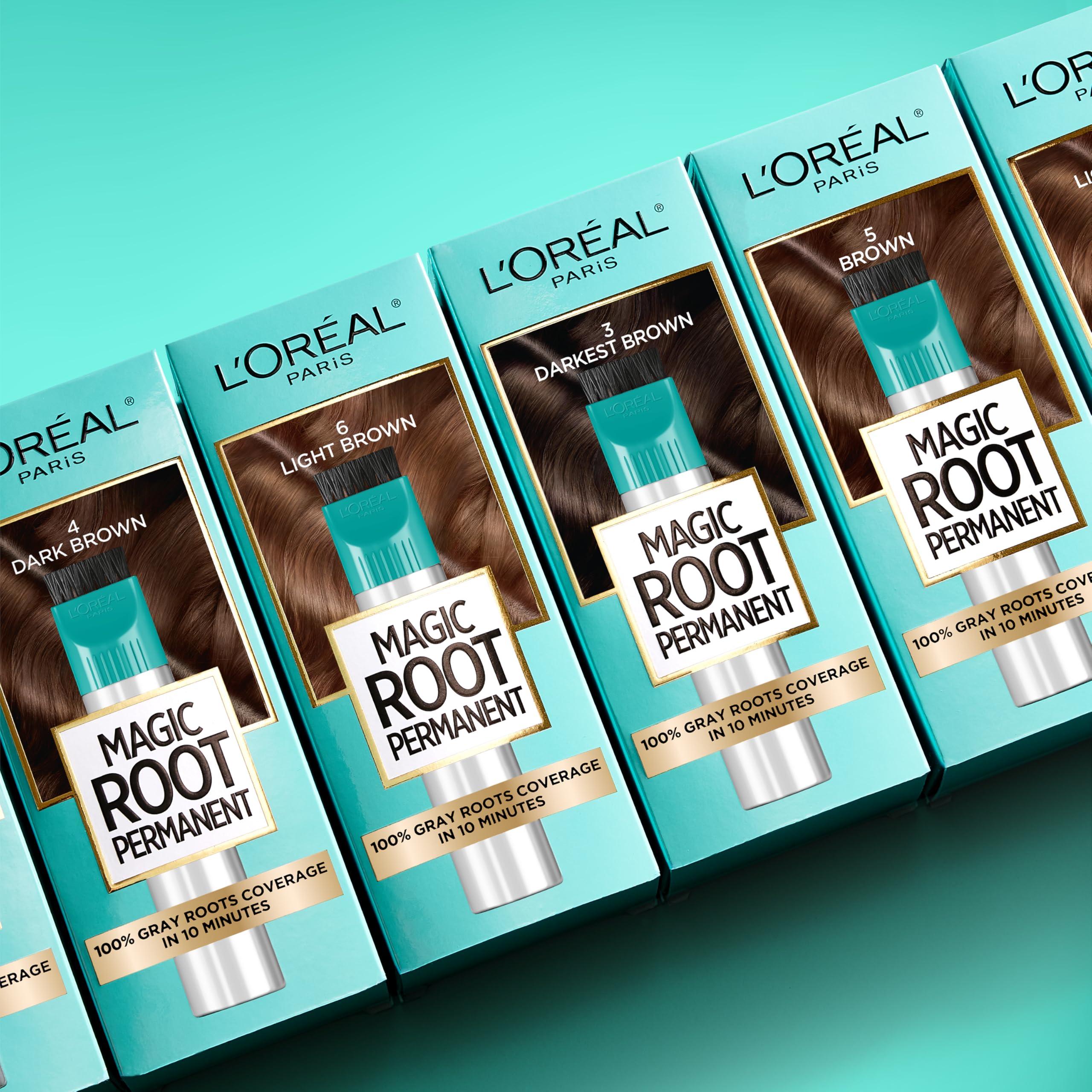 L’Oréal Paris Magic Root Permanent Hair Color, 10 Minute Hair Dye Kit to Rescue Roots with 100% Gray Hair Coverage, 6 Light Brown, 2 Pack (Packaging May Vary) - Image 5