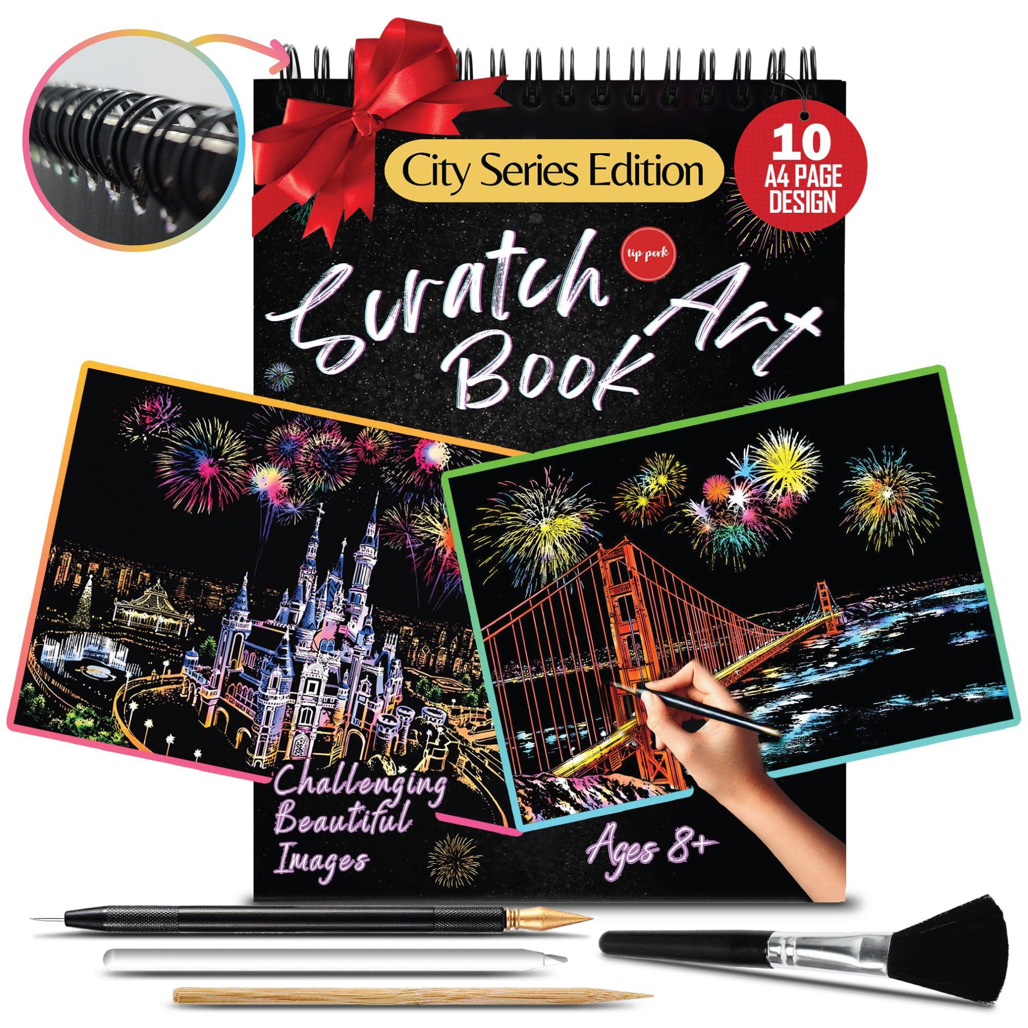 Scratch Art Book for Adults - Colorful City Series Scratch Art | Scratch Painting Foil Art for Adults | Scratch and Sketch City Series Books | Foil Engraving Scratch Art Adult (City Series)