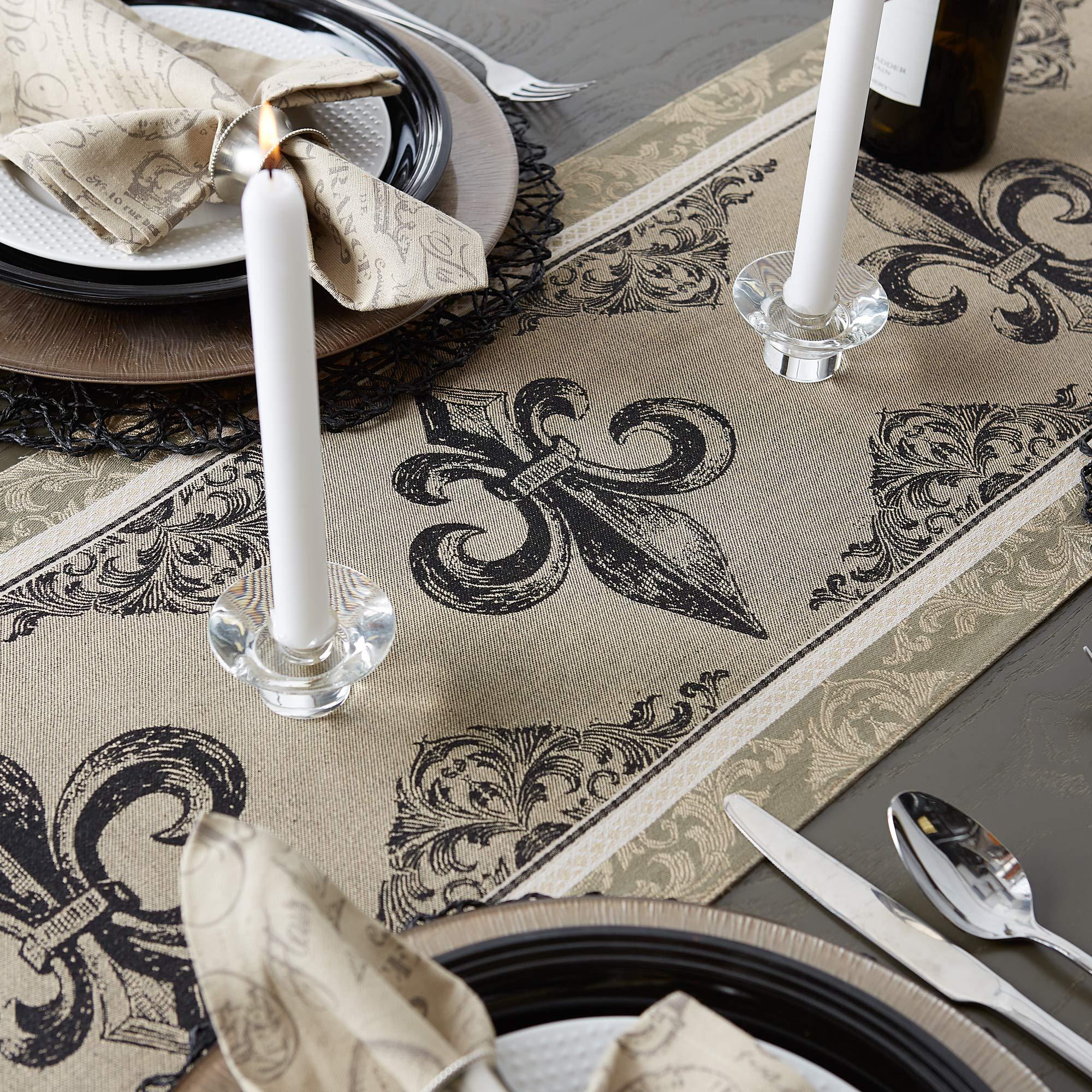 DII French Style Tabletop Kitchen Collection, Reversible Table Runner, 14x72, Fleur de Lis Stripe - Image 6