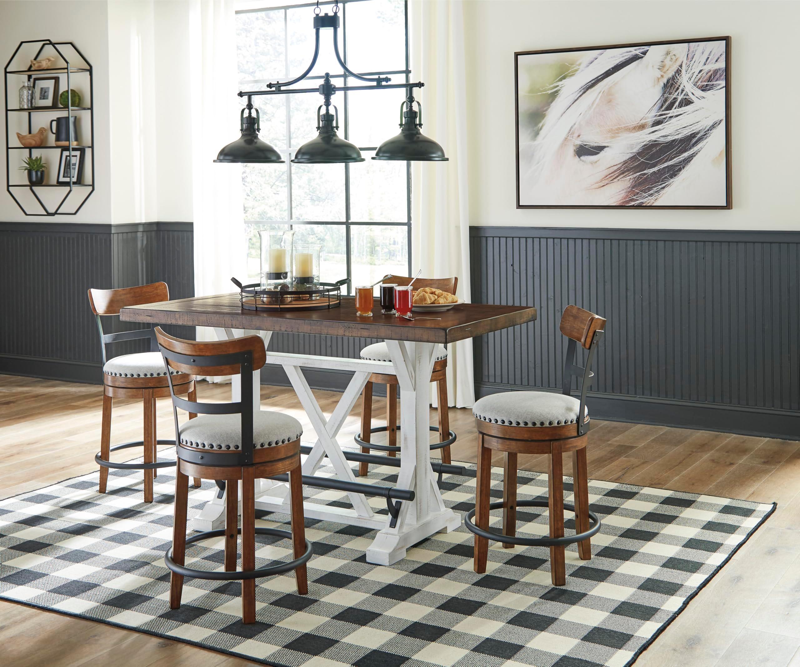 Signature Design by Ashley Valebeck Rustic Farmhouse 24.5” Counter Height Swivel Bar Stool, Brown - Image 10