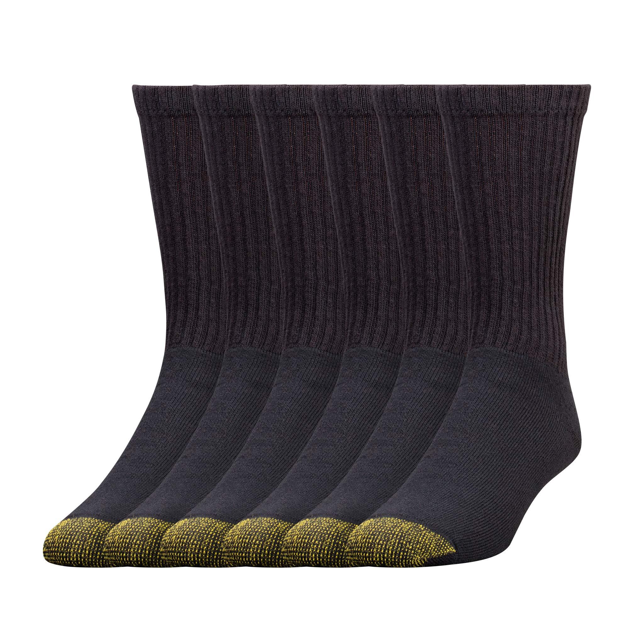GOLDTOE Men's 656S Cotton Crew Athletic Socks, Multipairs