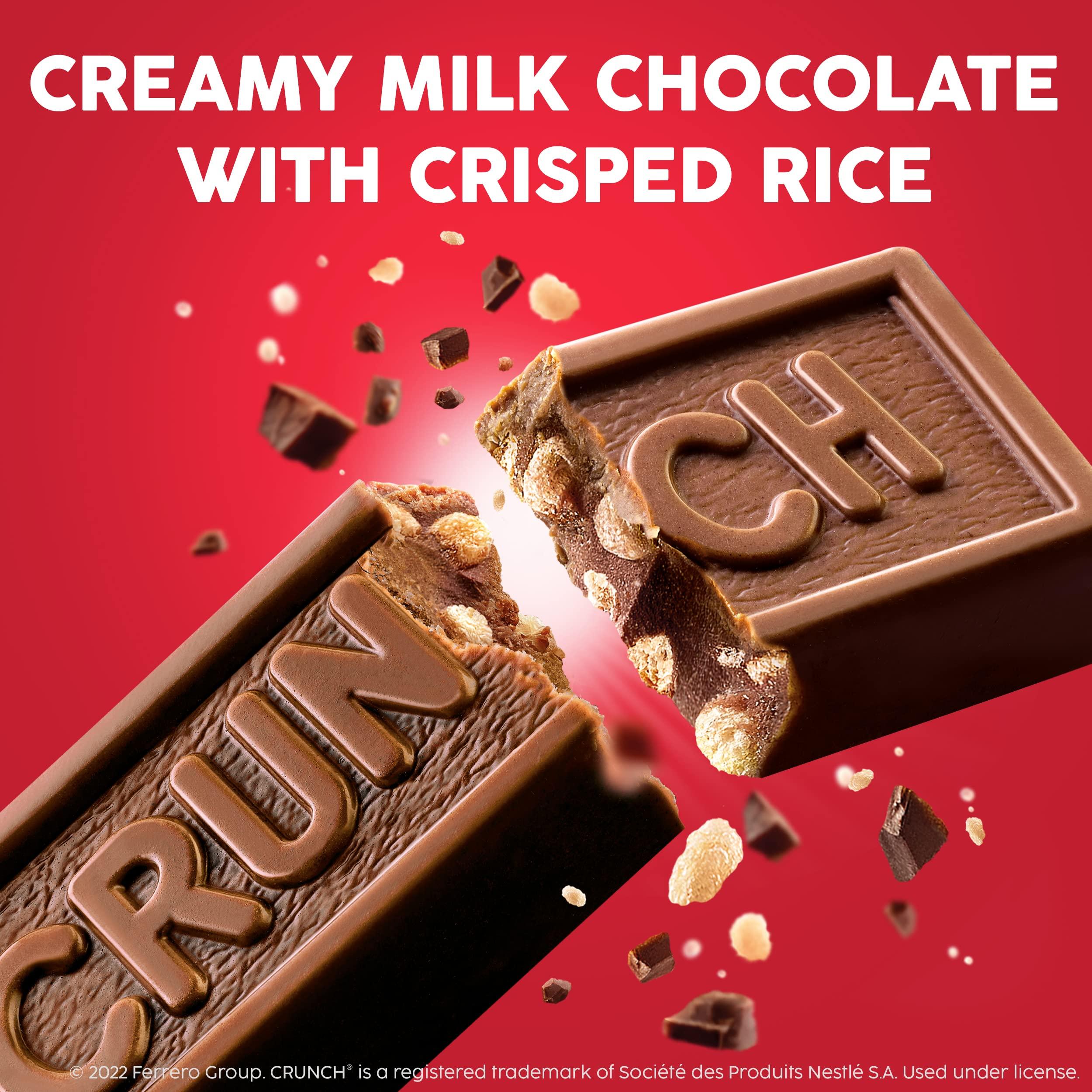 CRUNCH, Bulk 18 Pack, Milk Chocolate and Crisped Rice, Full Size Individually Wrapped Candy Bars, 1.55 oz Each - Image 3