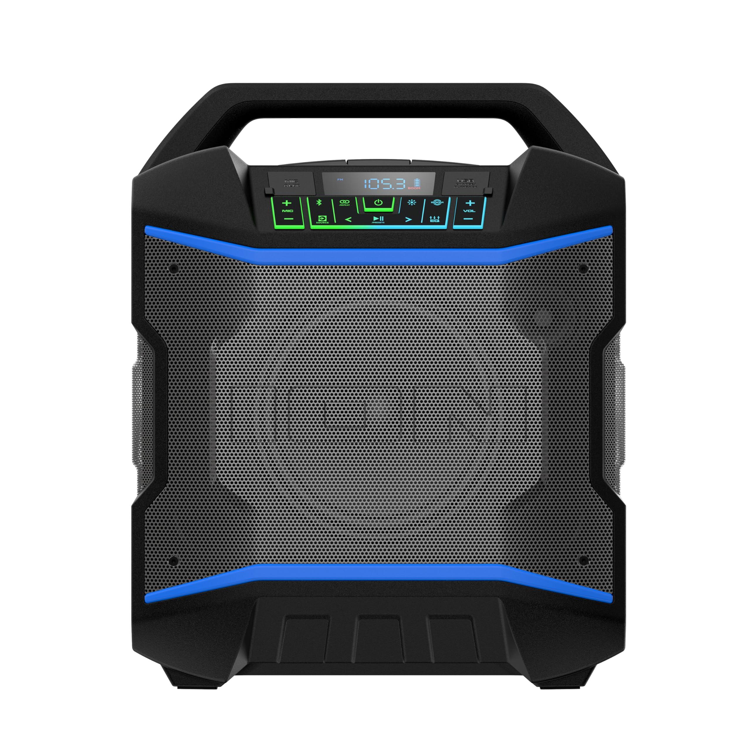 ION Block Rocker - Portable Bluetooth Outdoor Party Speaker with Karaoke Microphone, Battery, 4 Speakers, Radio, USB Port, App, Water-Resistant, 120W - Image 8