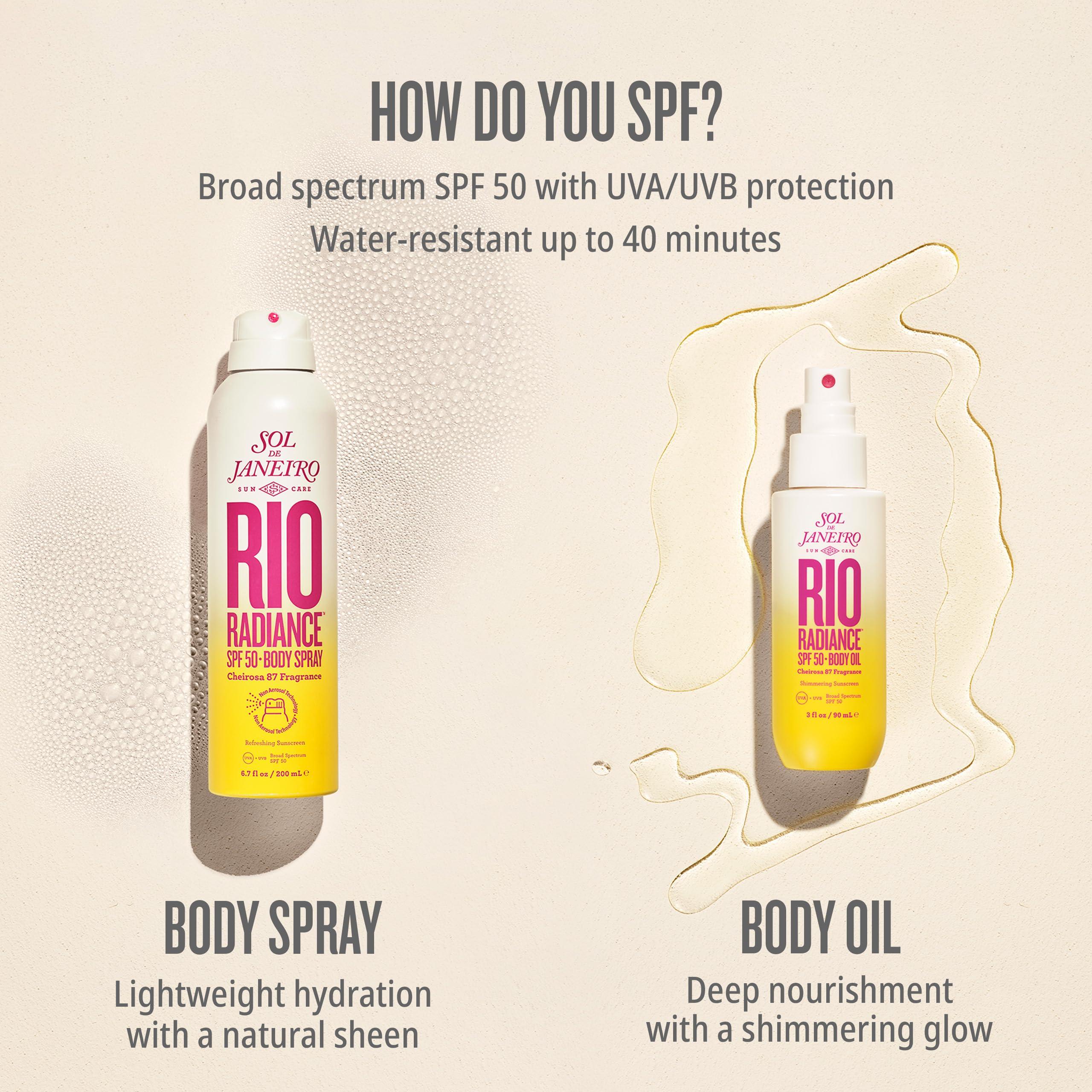 SOL DE JANEIRO Rio Radiance SPF 50 Body Spray Broad Spectrum | Spray Sunscreen for Body | Niacinamide and Antioxidants | Sheer Coverage | UV Protection - Image 7